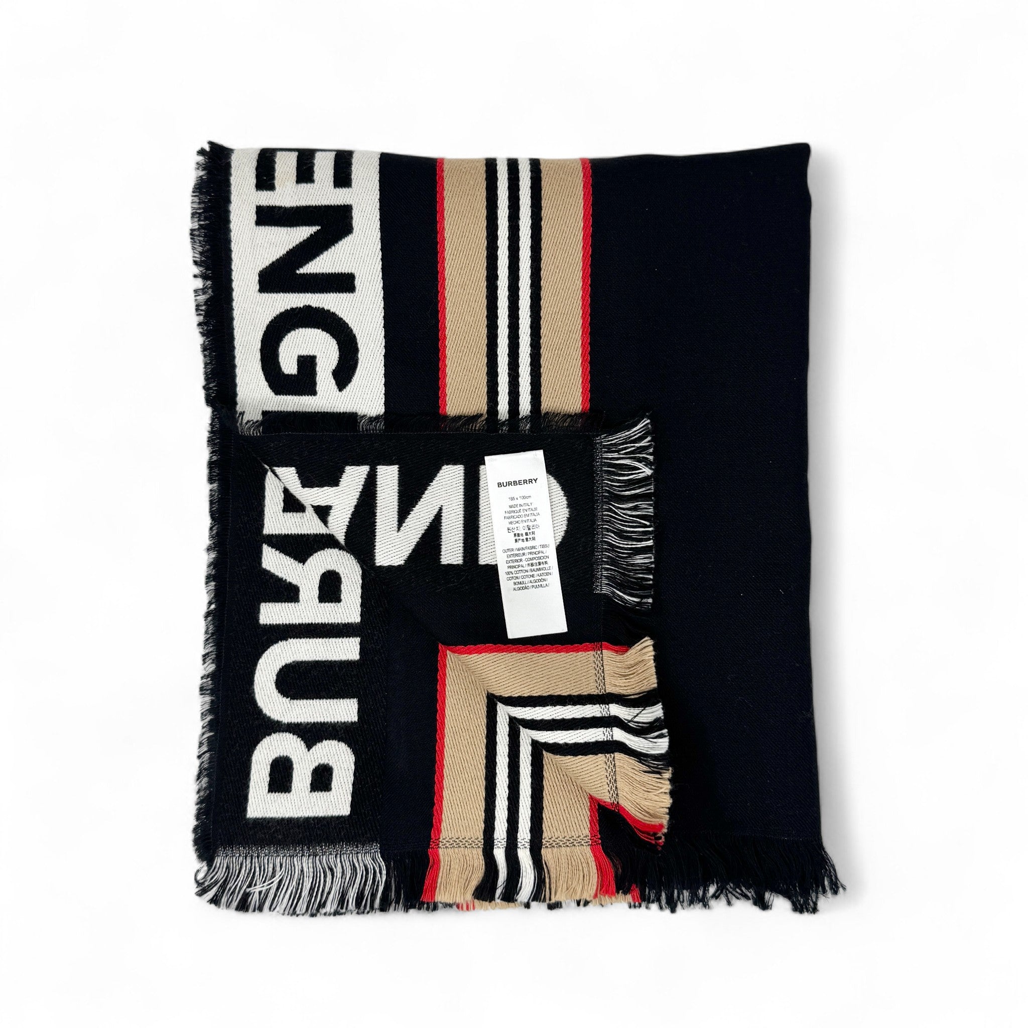 Burberry London Cotton Striped Scarf