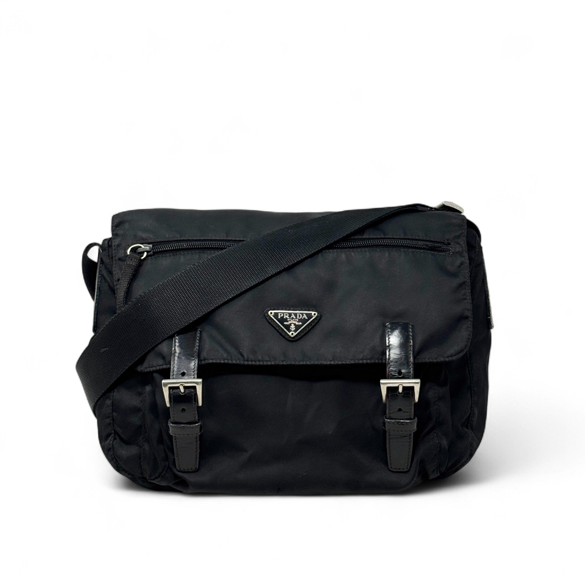 Prada Black Nylon Tessuto Messenger