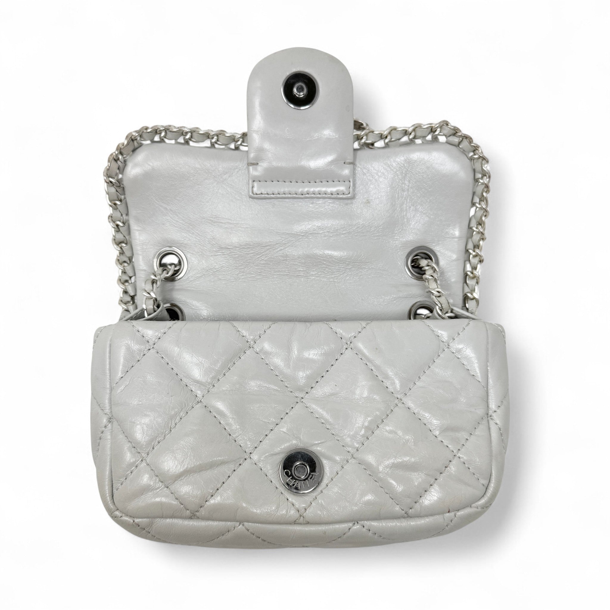 Chanel Grey Mini Chain Me Flap