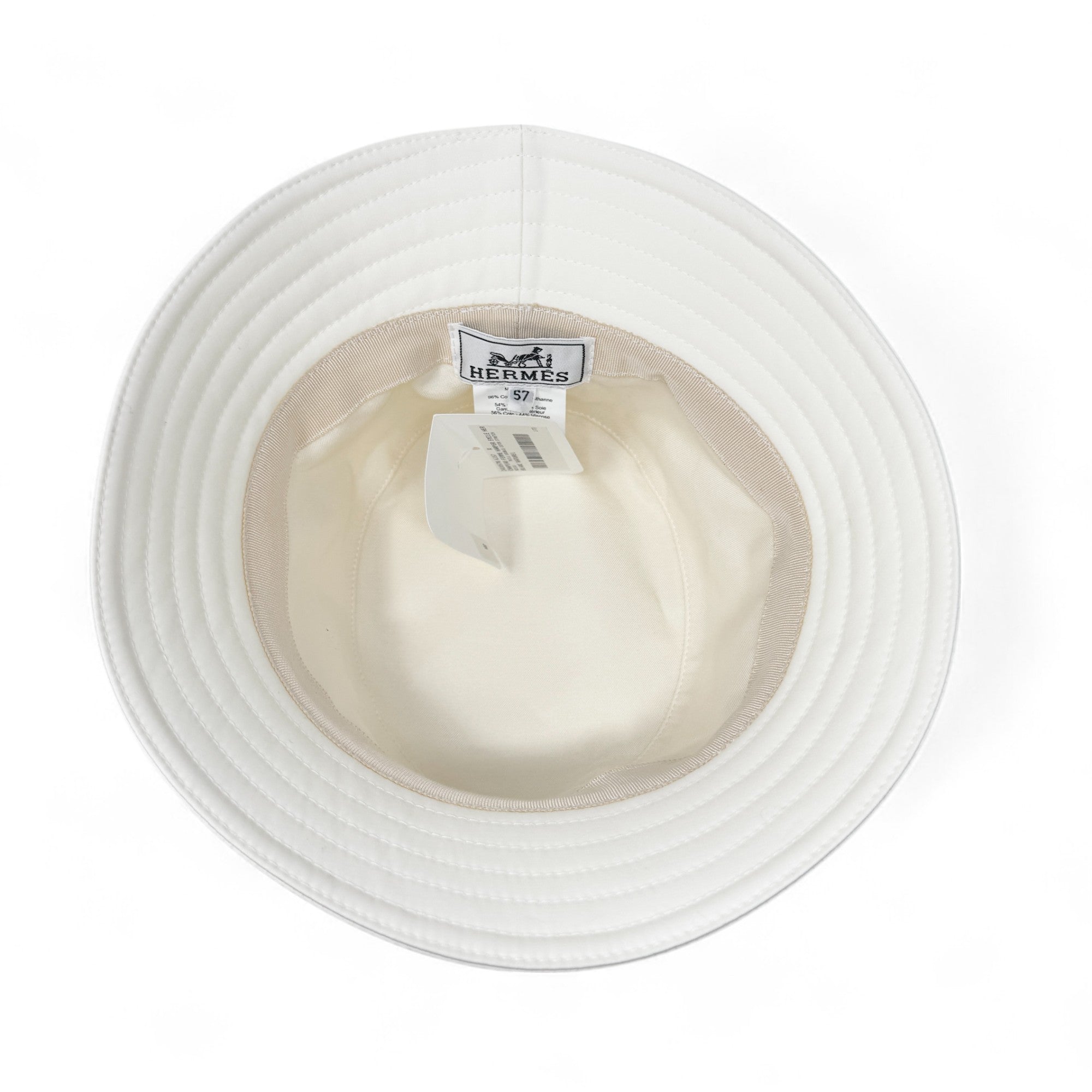 Hermes Blanc Harper Emile Bucket Hat