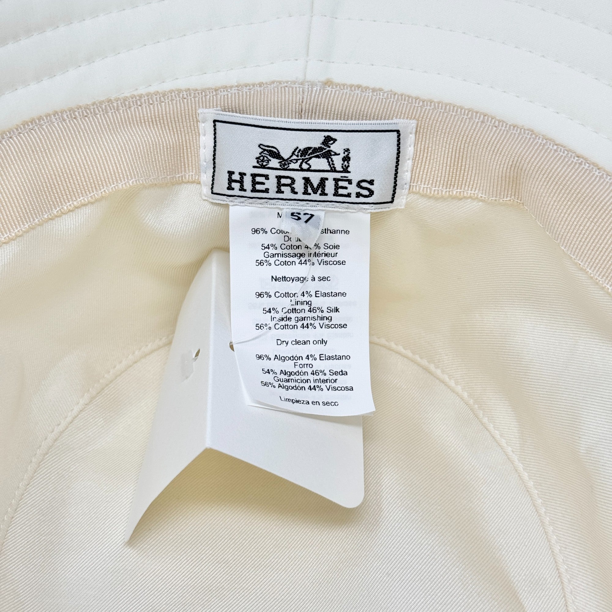 Hermes Blanc Harper Emile Bucket Hat