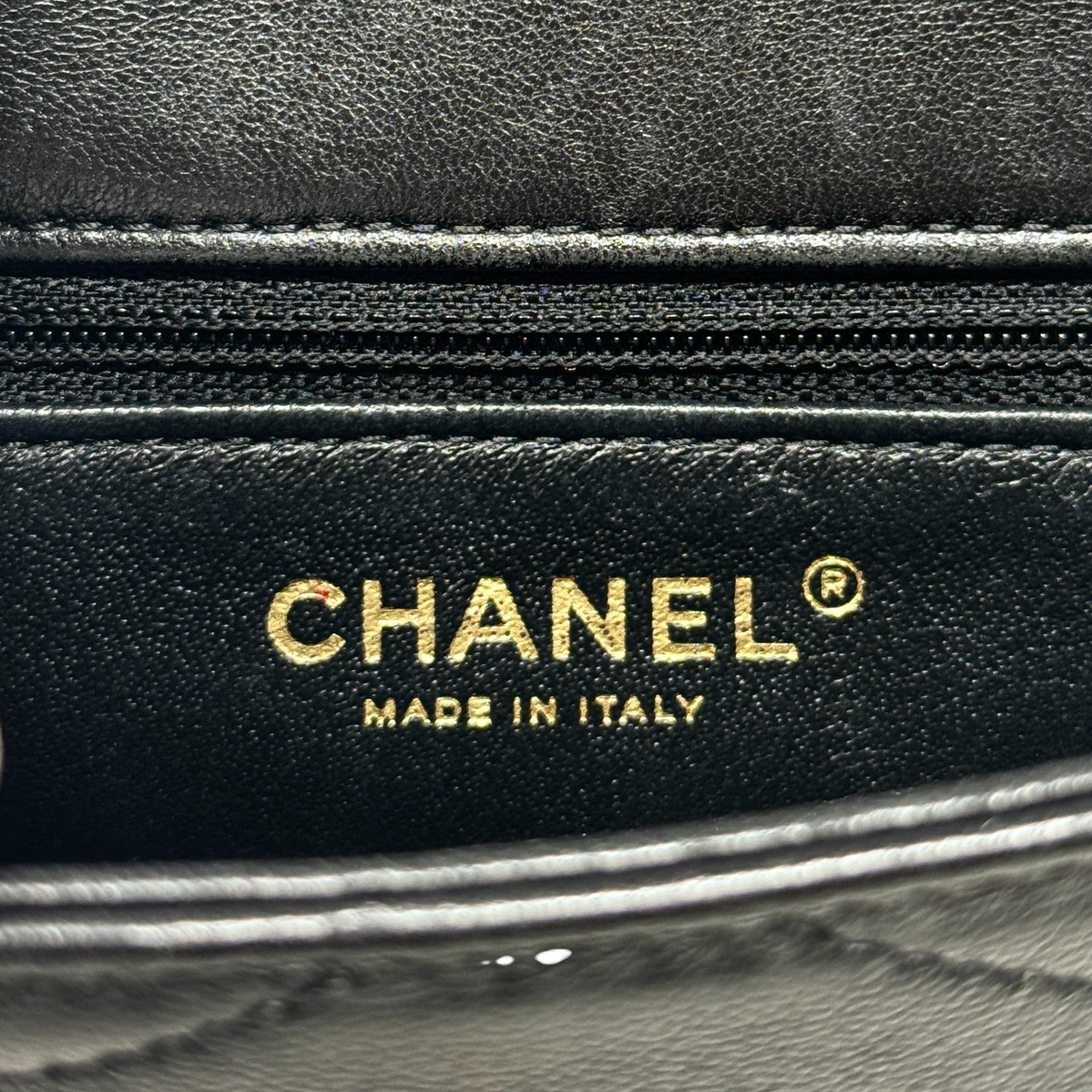 Chanel Black Medium Reverse Chevron Flap