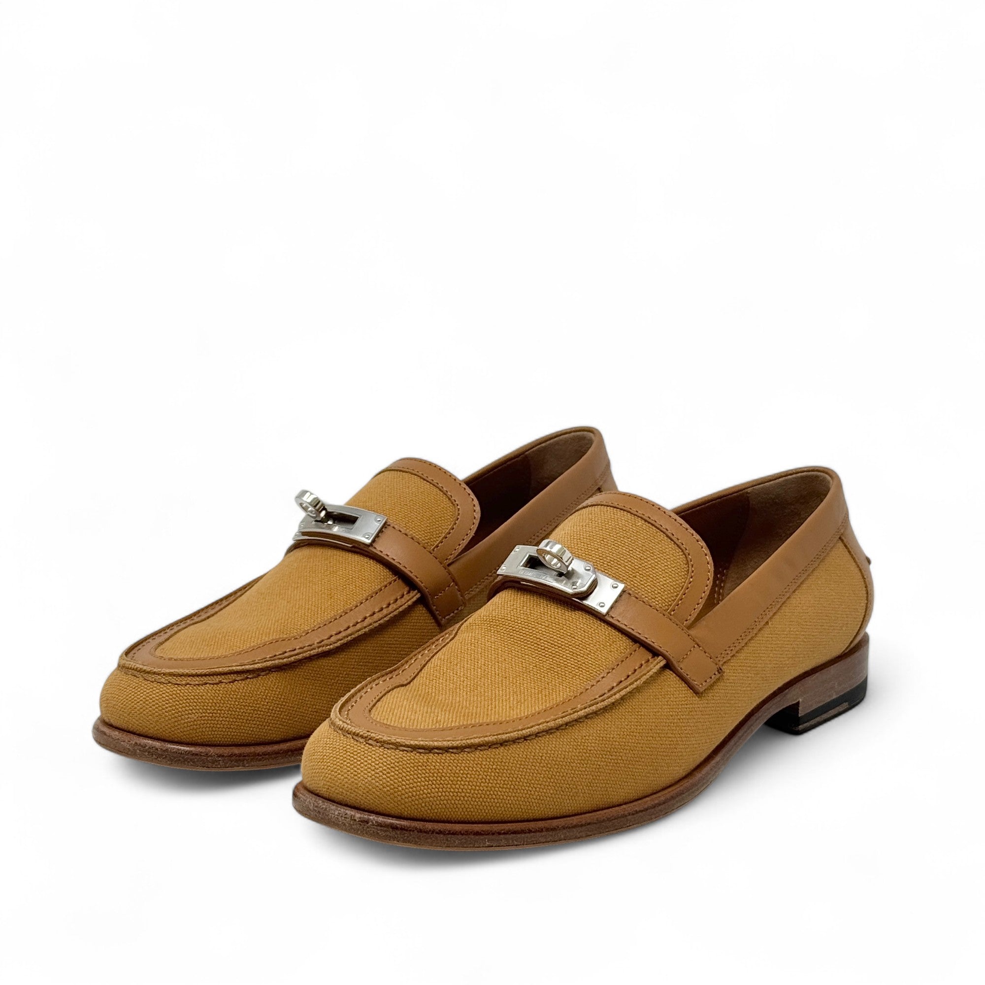 Hermes Naturel Beige Dore Destin Loafer 37