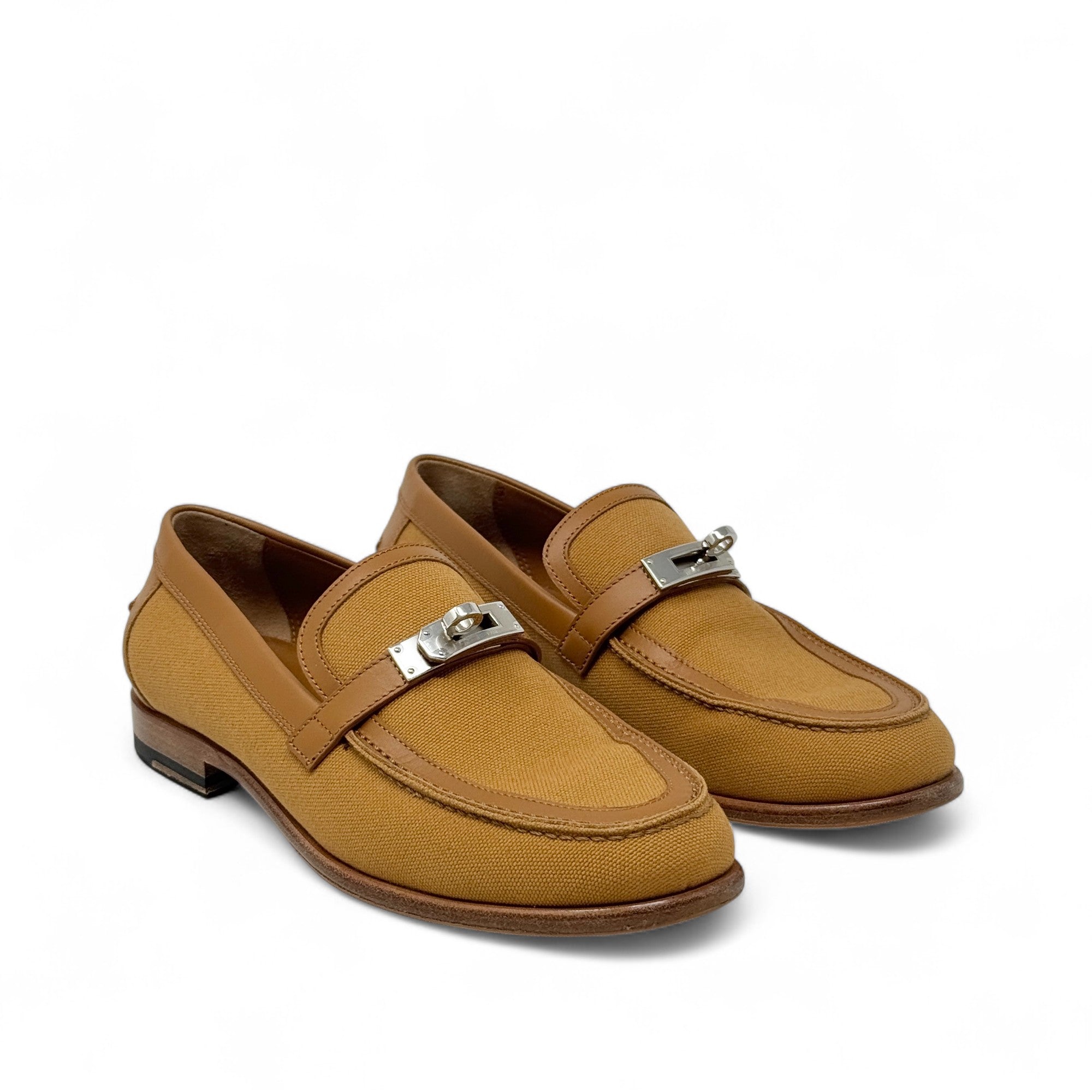 Hermes Naturel Beige Dore Destin Loafer 37