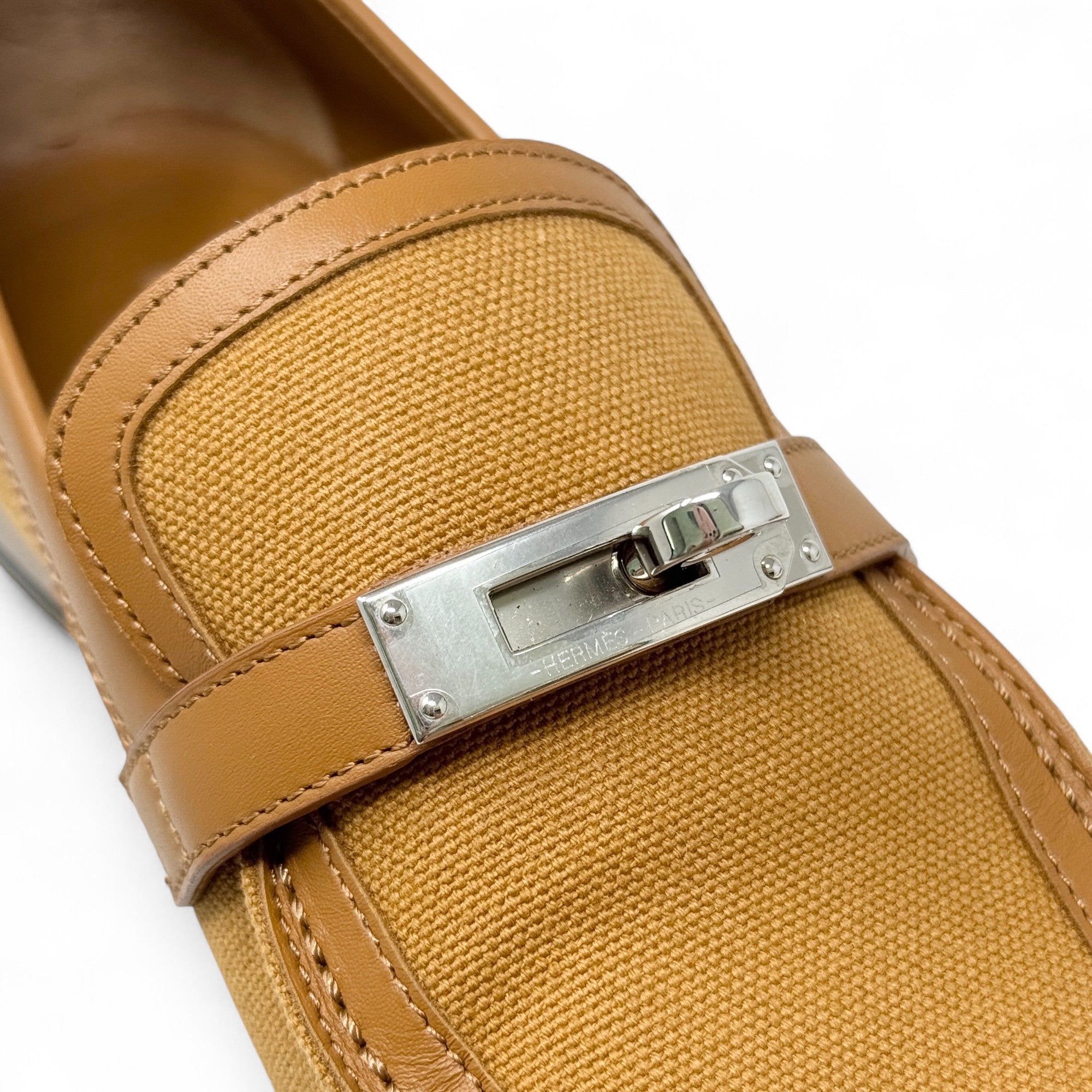 Hermes Naturel Beige Dore Destin Loafer 37