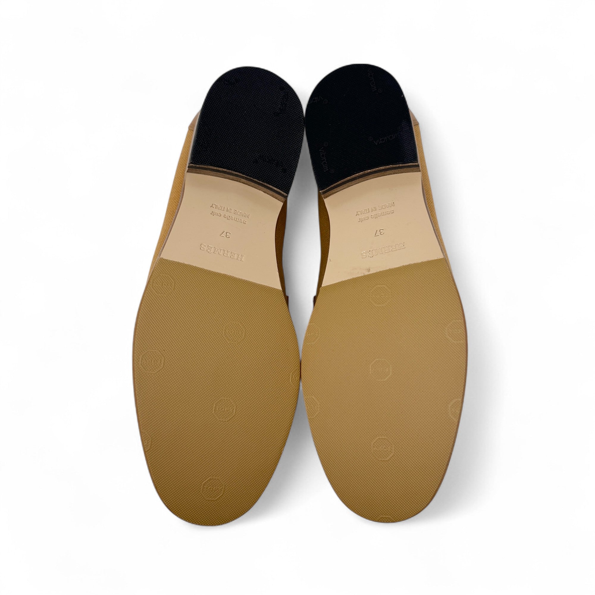 Hermes Naturel Beige Dore Destin Loafer 37