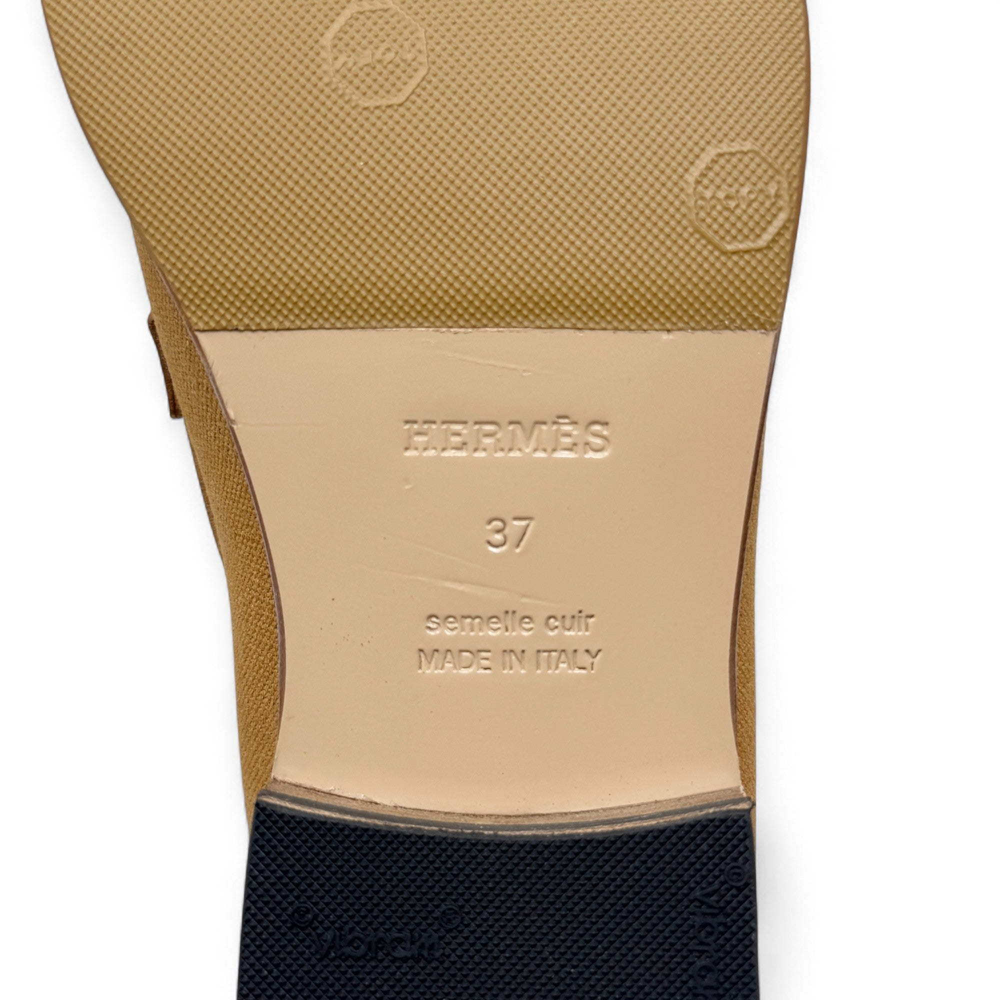 Hermes Naturel Beige Dore Destin Loafer 37