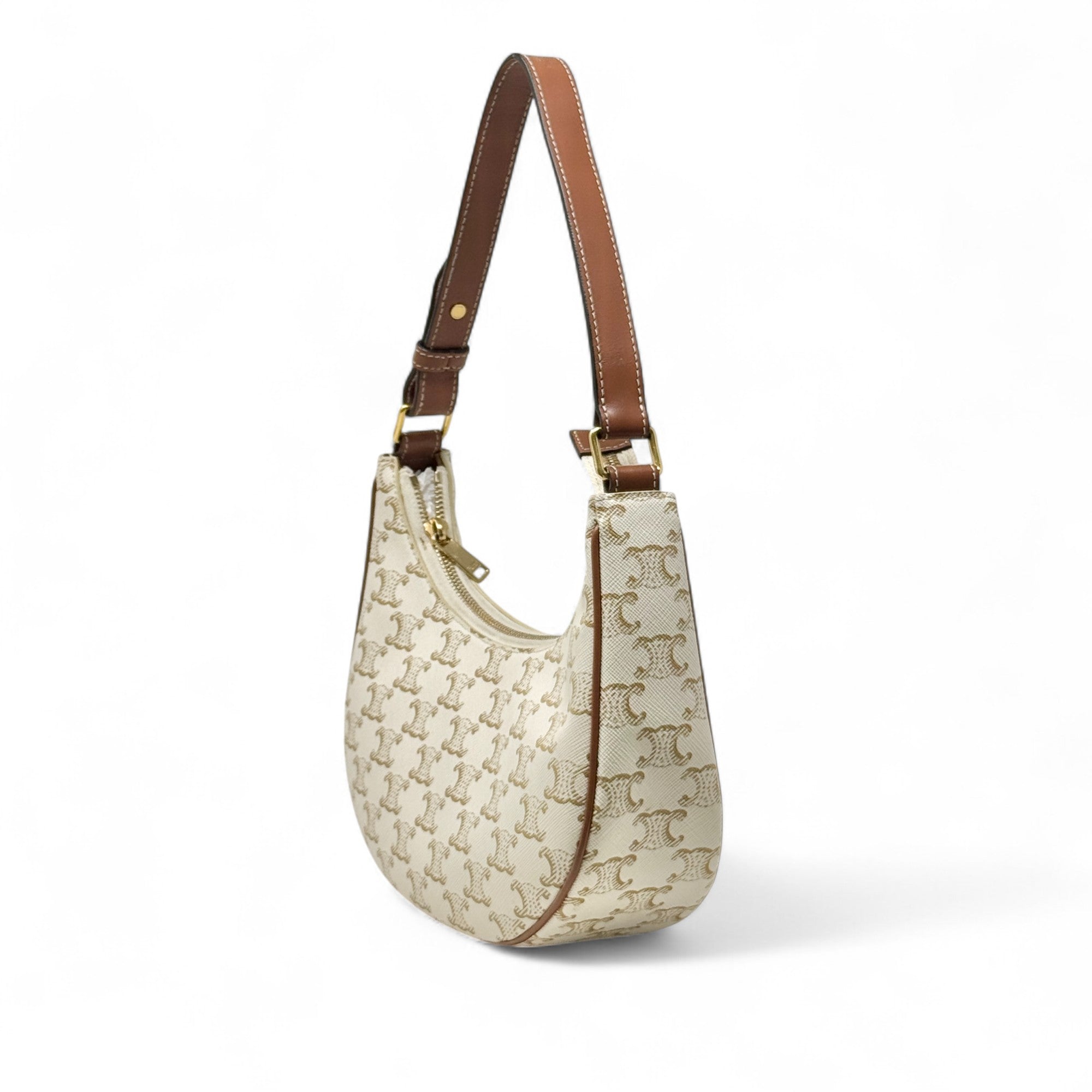 Celine White Triomphe Ava Bag