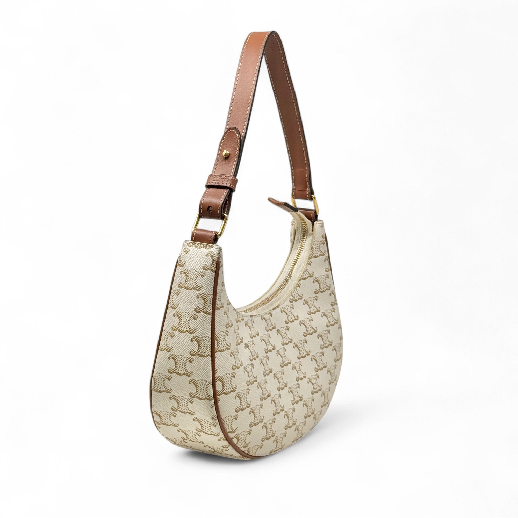 Celine White Triomphe Ava Bag