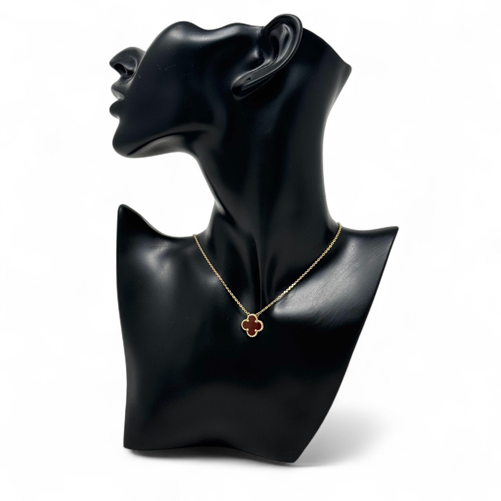 Van Cleef & Arpels Vintage Carnelian Alhambra Pendant Necklace