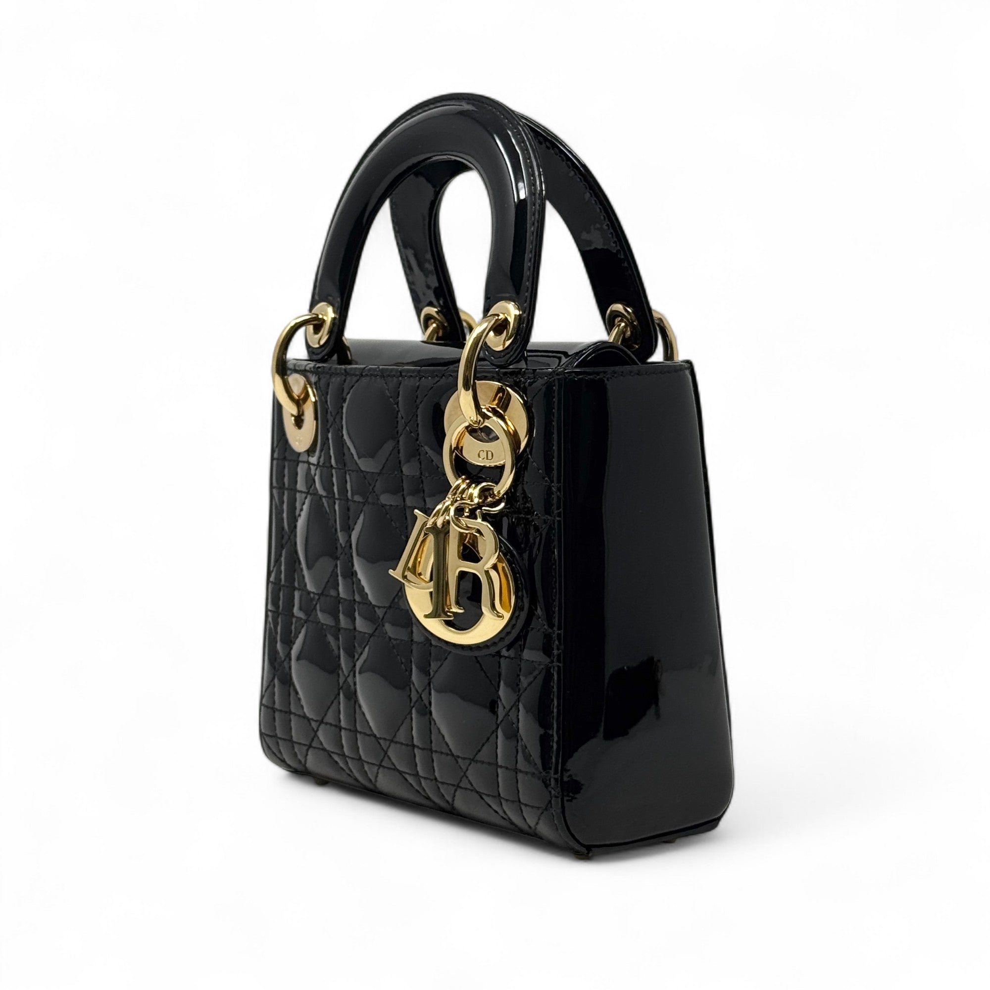 Dior Black Patent Mini Lady Dior