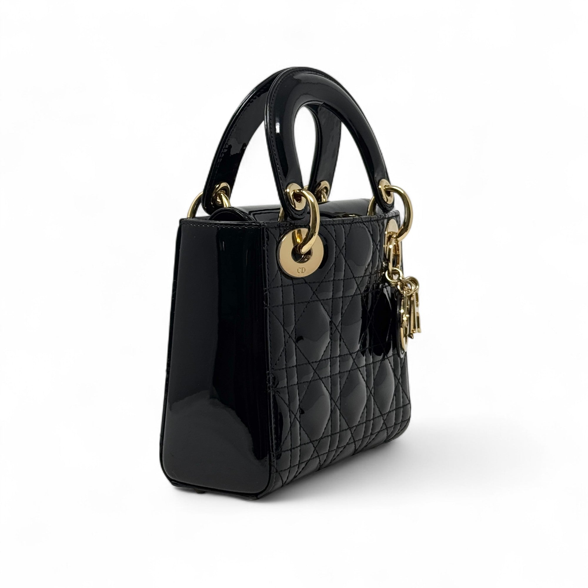 Dior Black Patent Mini Lady Dior