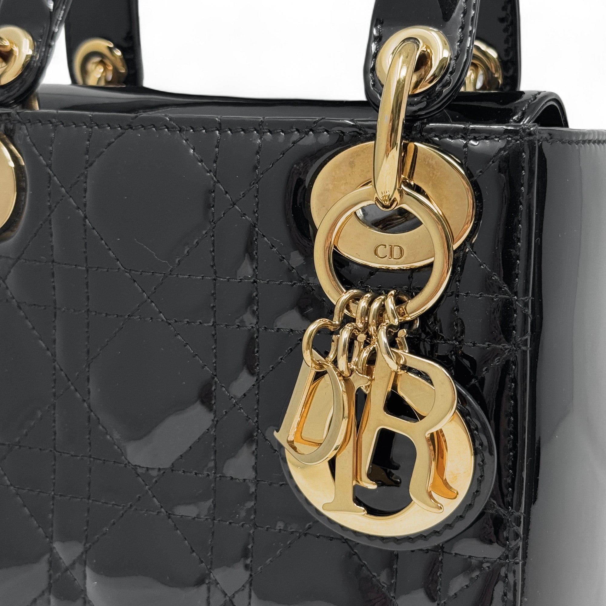 Dior Black Patent Mini Lady Dior