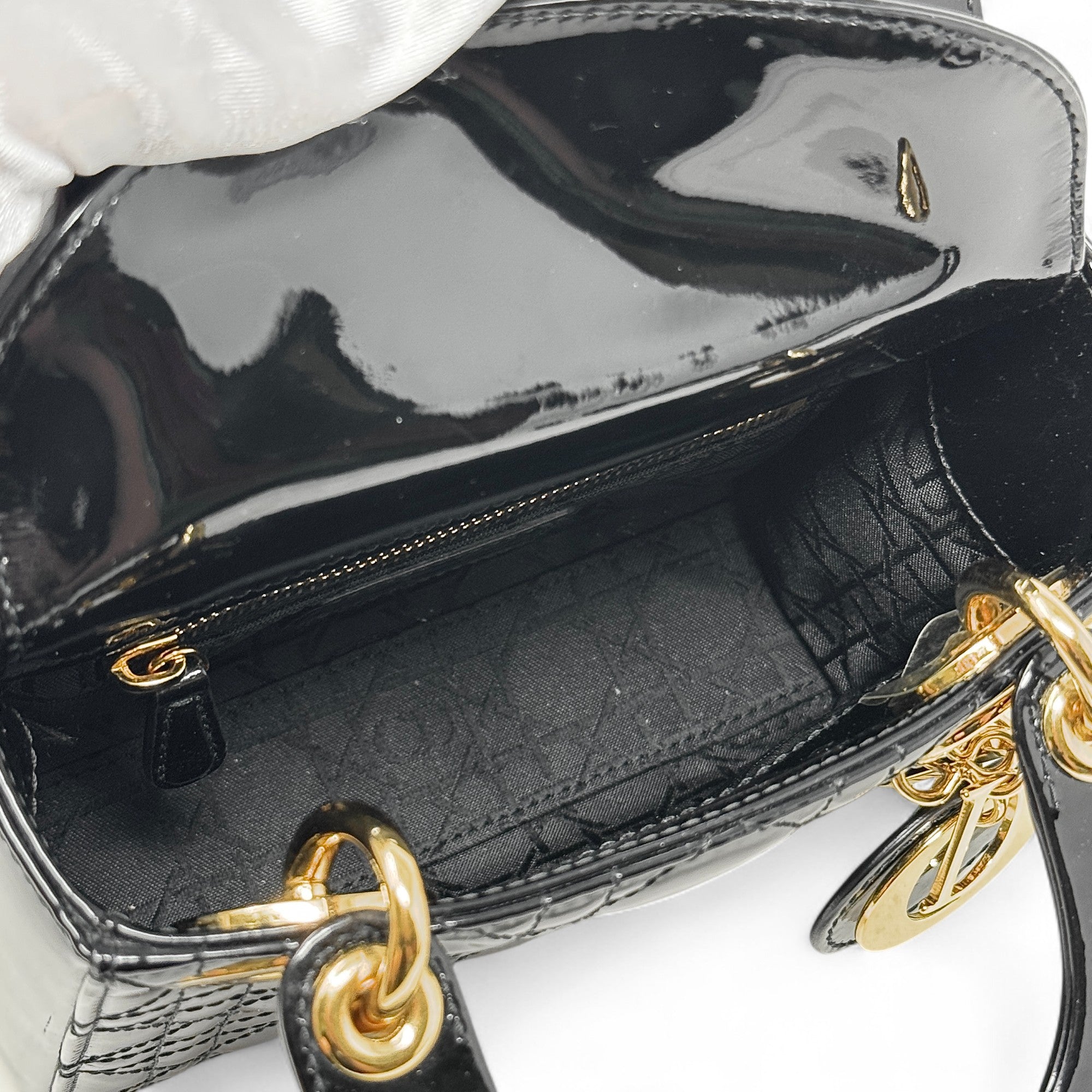Dior Black Patent Mini Lady Dior