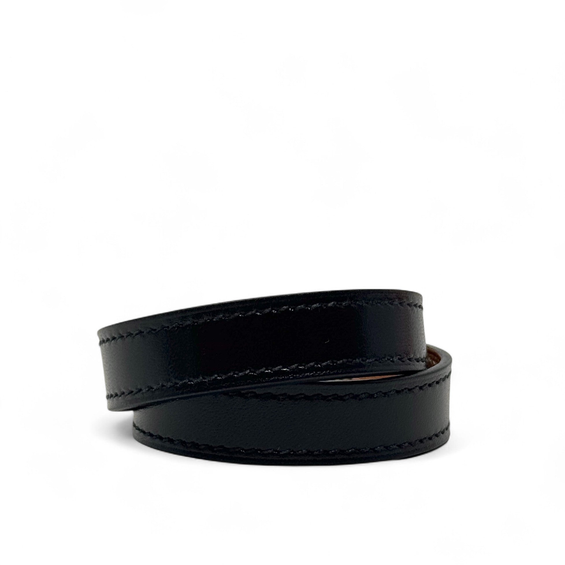 Hermes Noir Swift Kelly Double Tour Bracelet