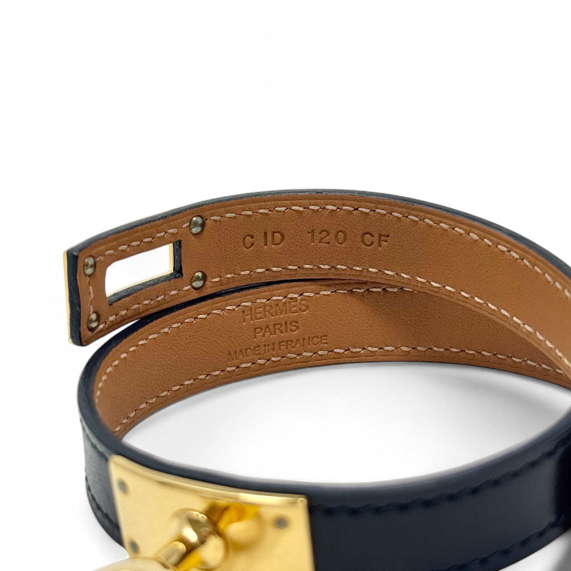 Hermes Noir Swift Kelly Double Tour Bracelet