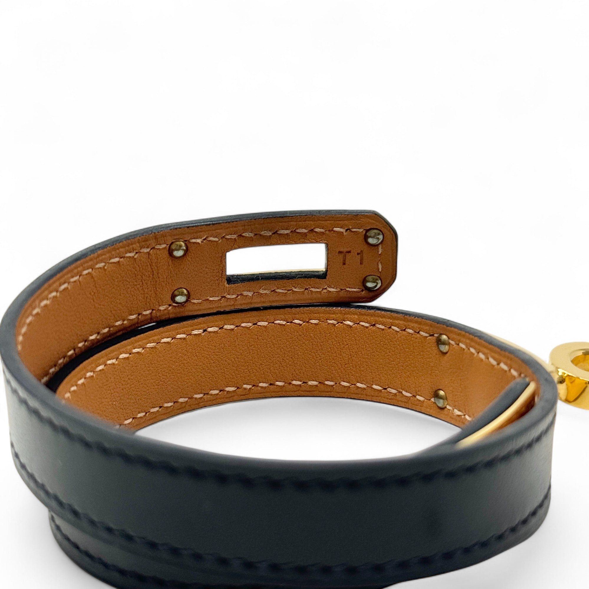 Hermes Noir Swift Kelly Double Tour Bracelet