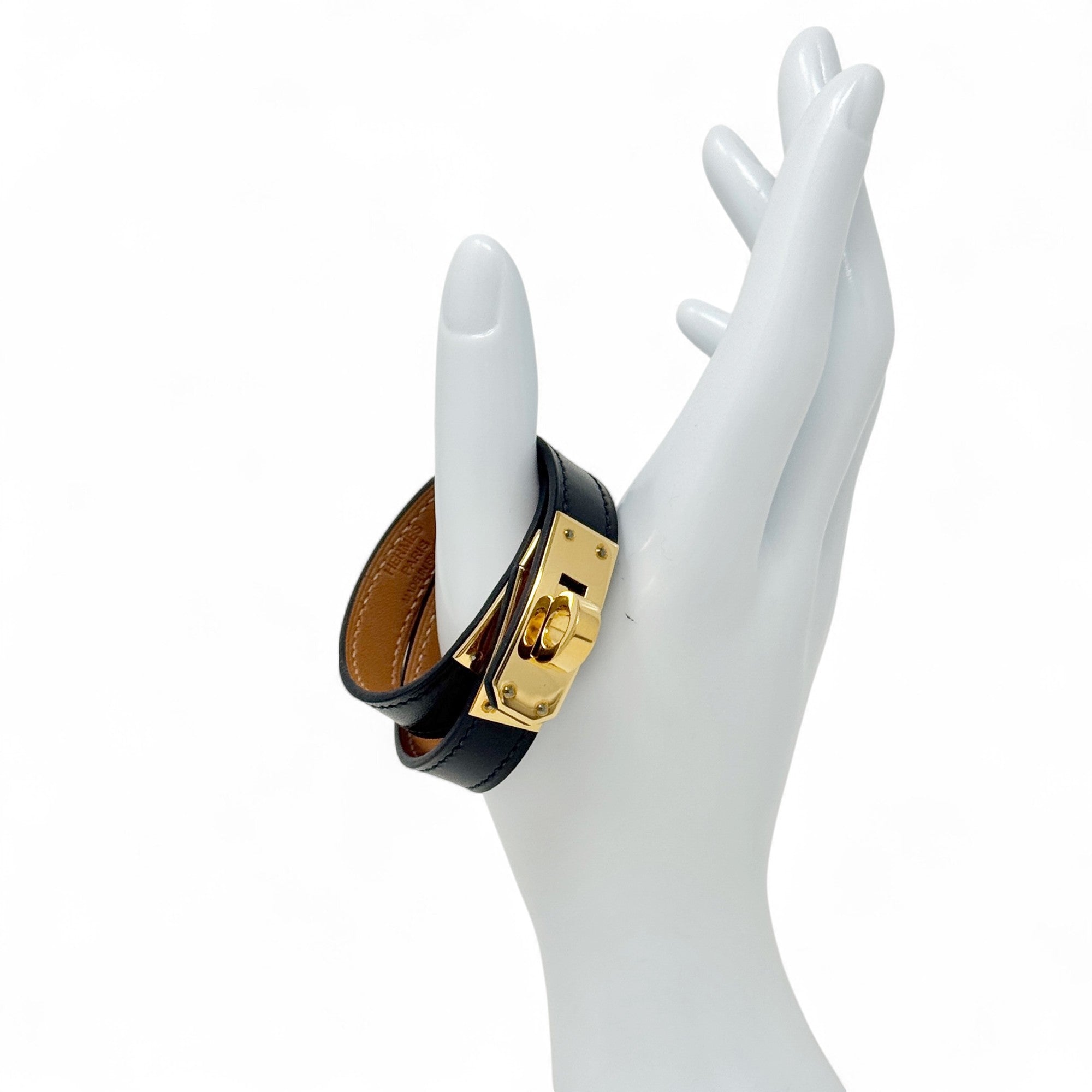 Hermes Noir Swift Kelly Double Tour Bracelet