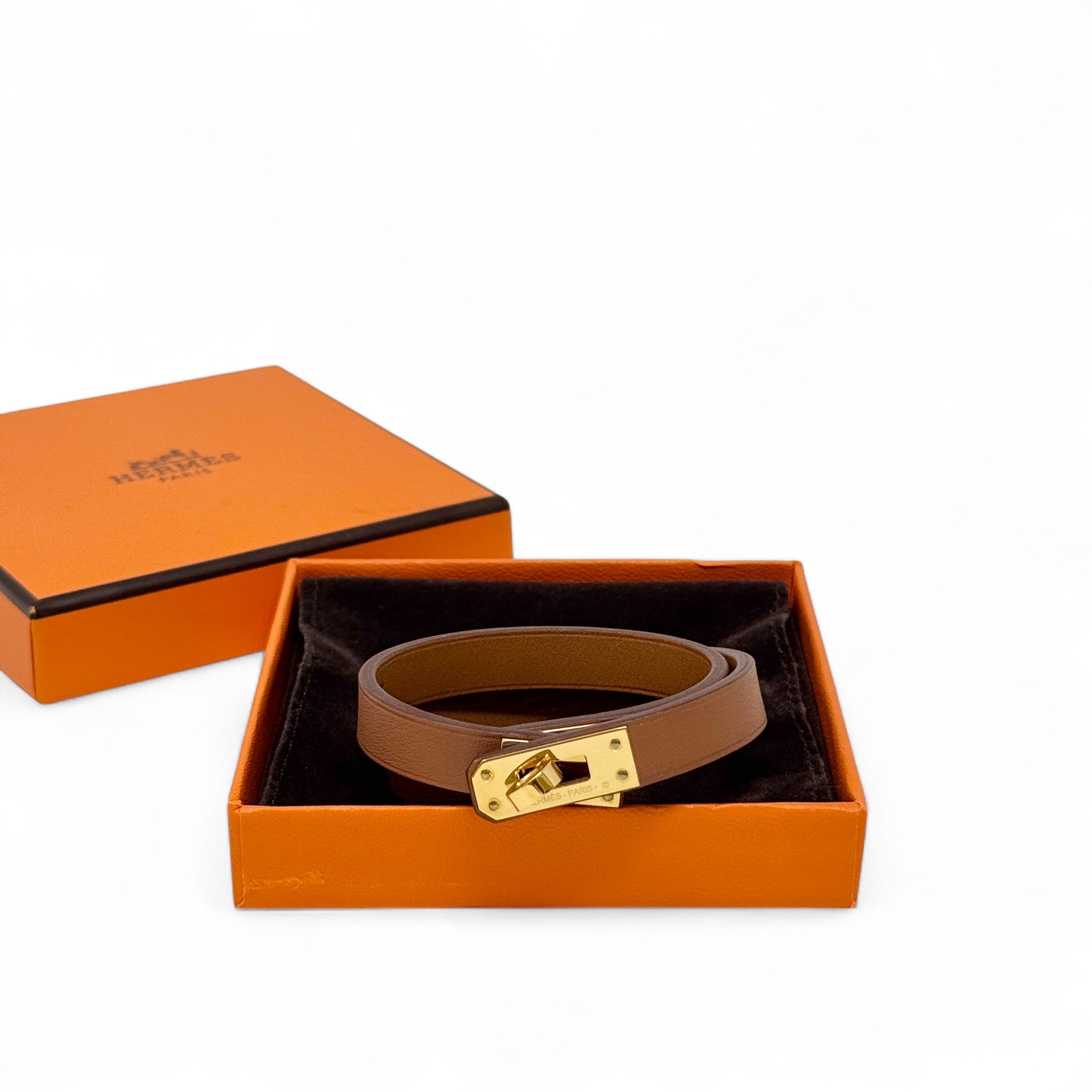 Hermes Gold Swift Kelly Double Tour Bracelet
