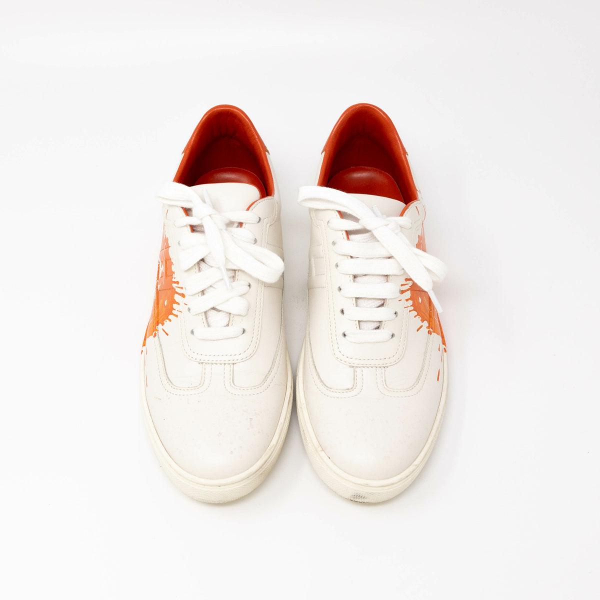 Hermes Orange Splash Quicker Sneaker 37.5