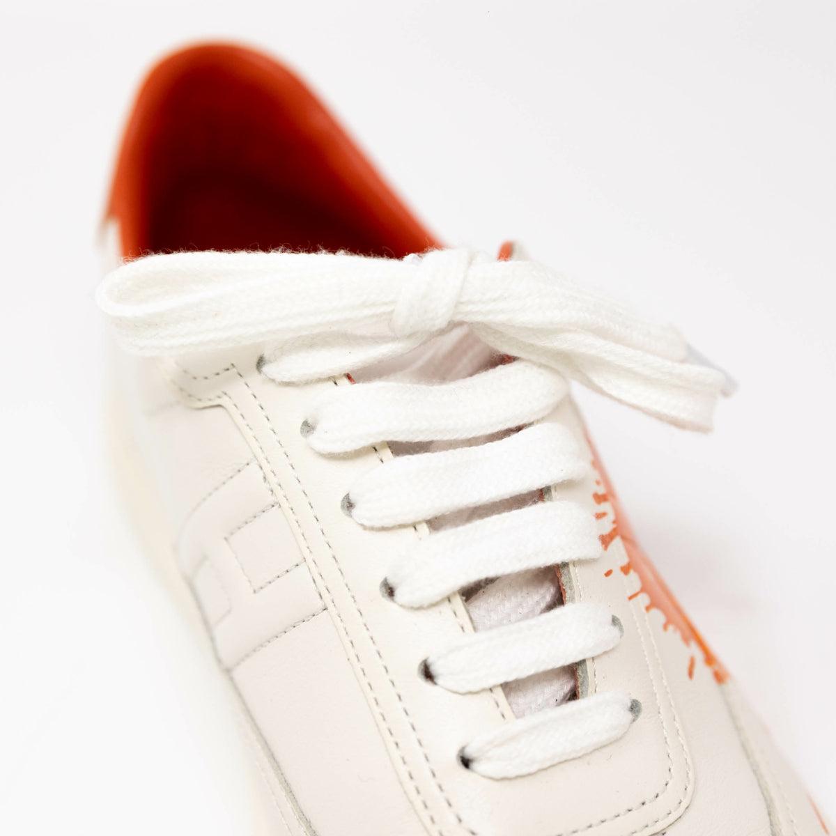 Hermes Orange Splash Quicker Sneaker 37.5