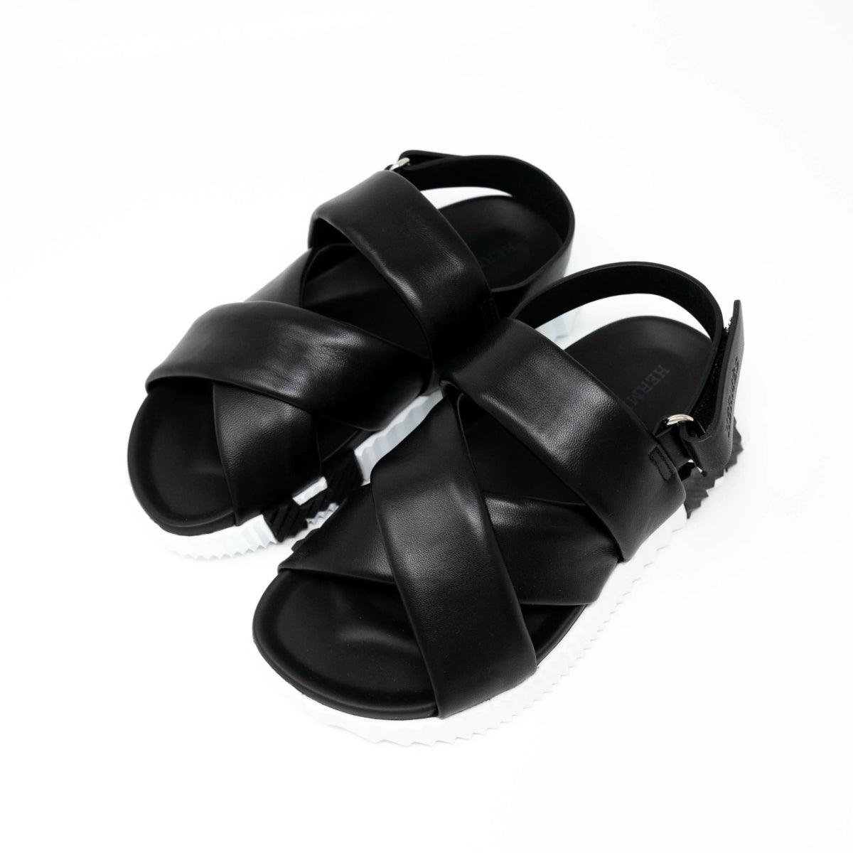 Hermes Noir Electric Sandals 35.5