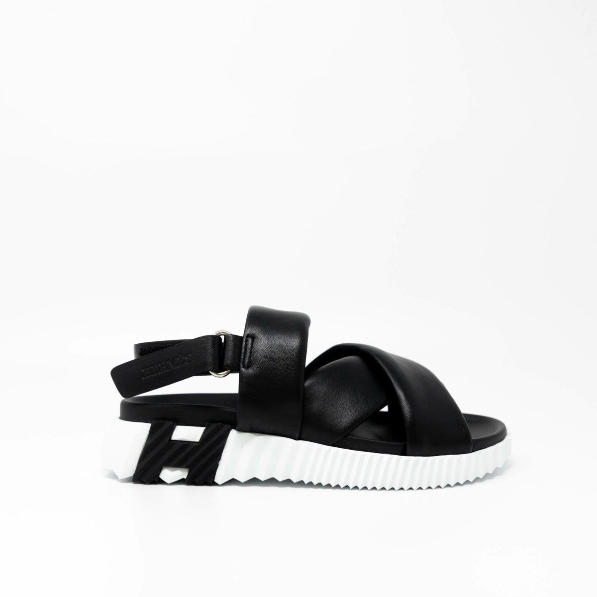 Hermes Noir Electric Sandals 35.5
