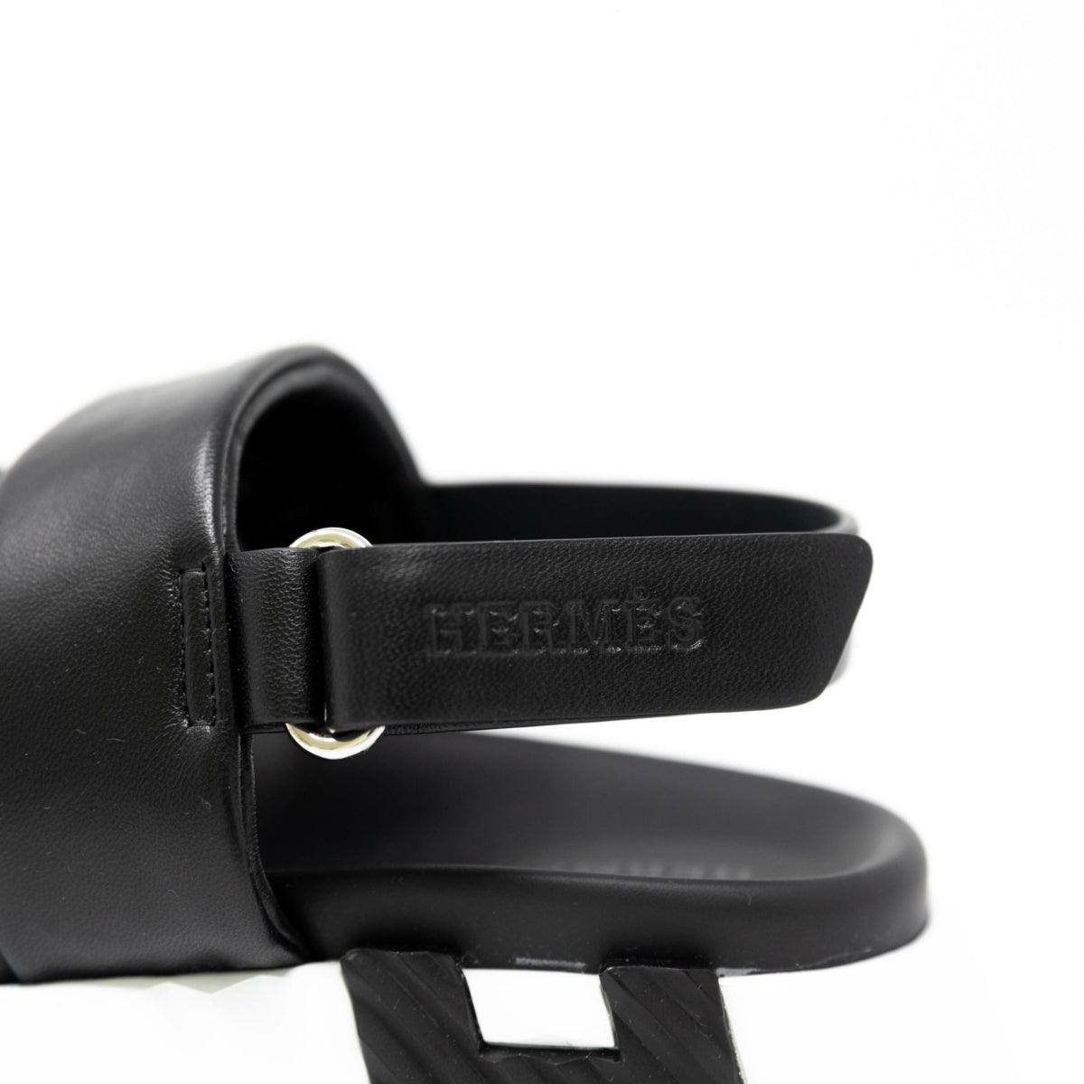 Hermes Noir Electric Sandals 35.5