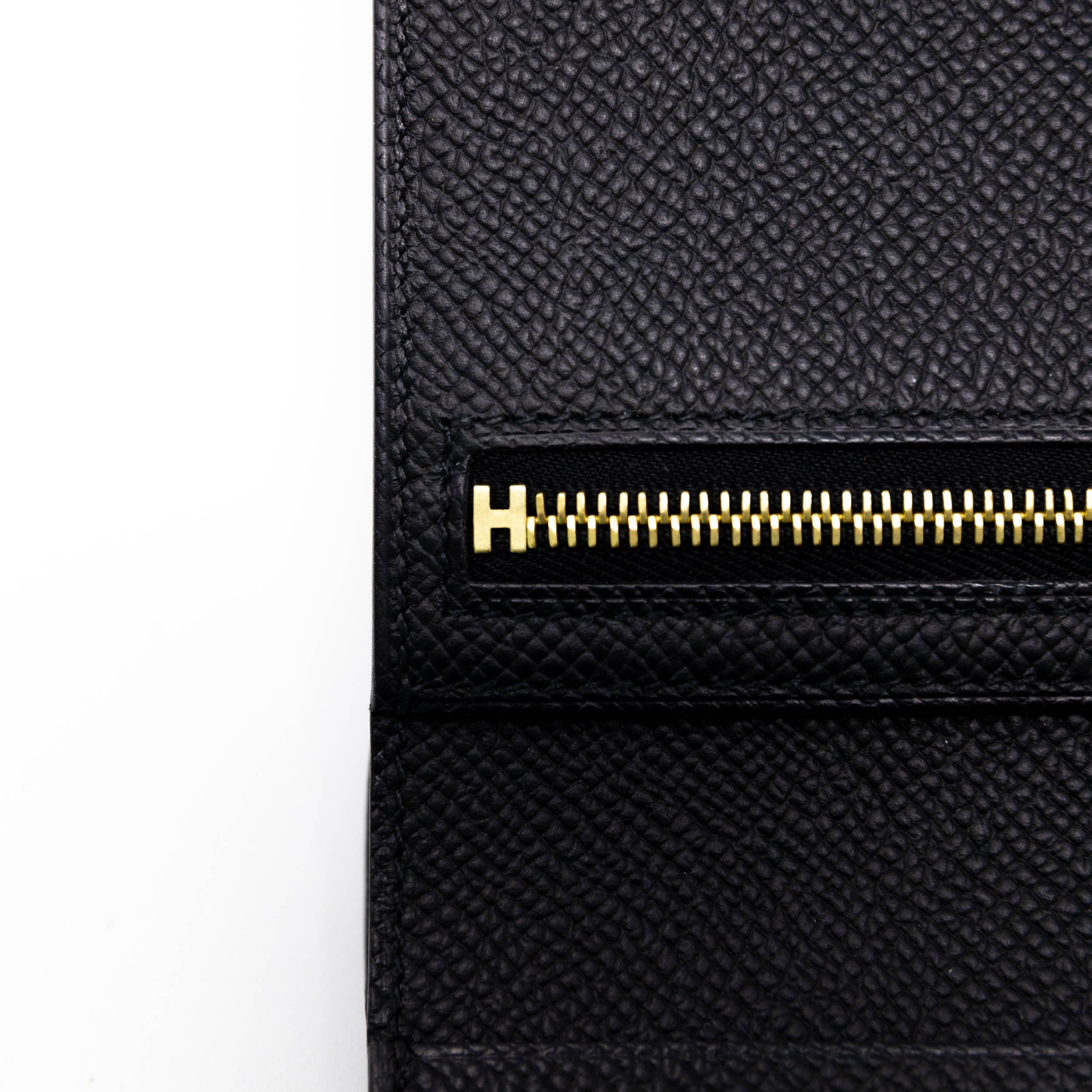 Hermes Noir Epsom Bearn Compact Wallet