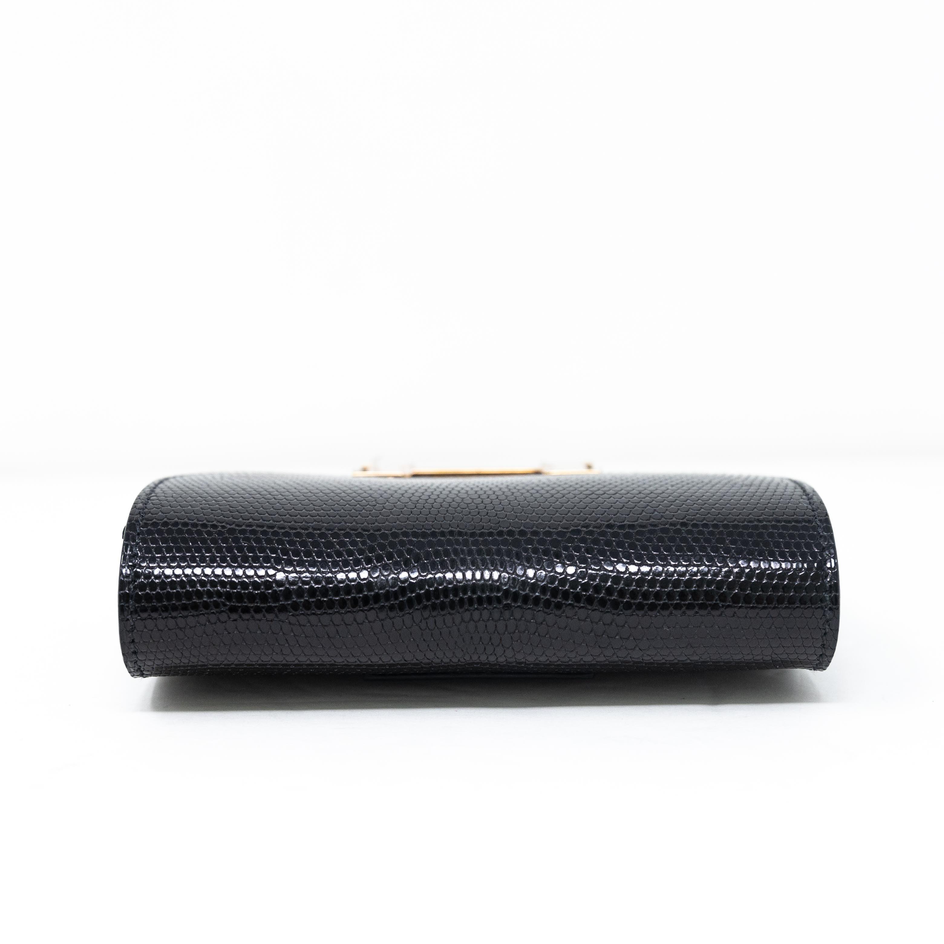 Hermes Noir Lizard Constance Slim Wallet