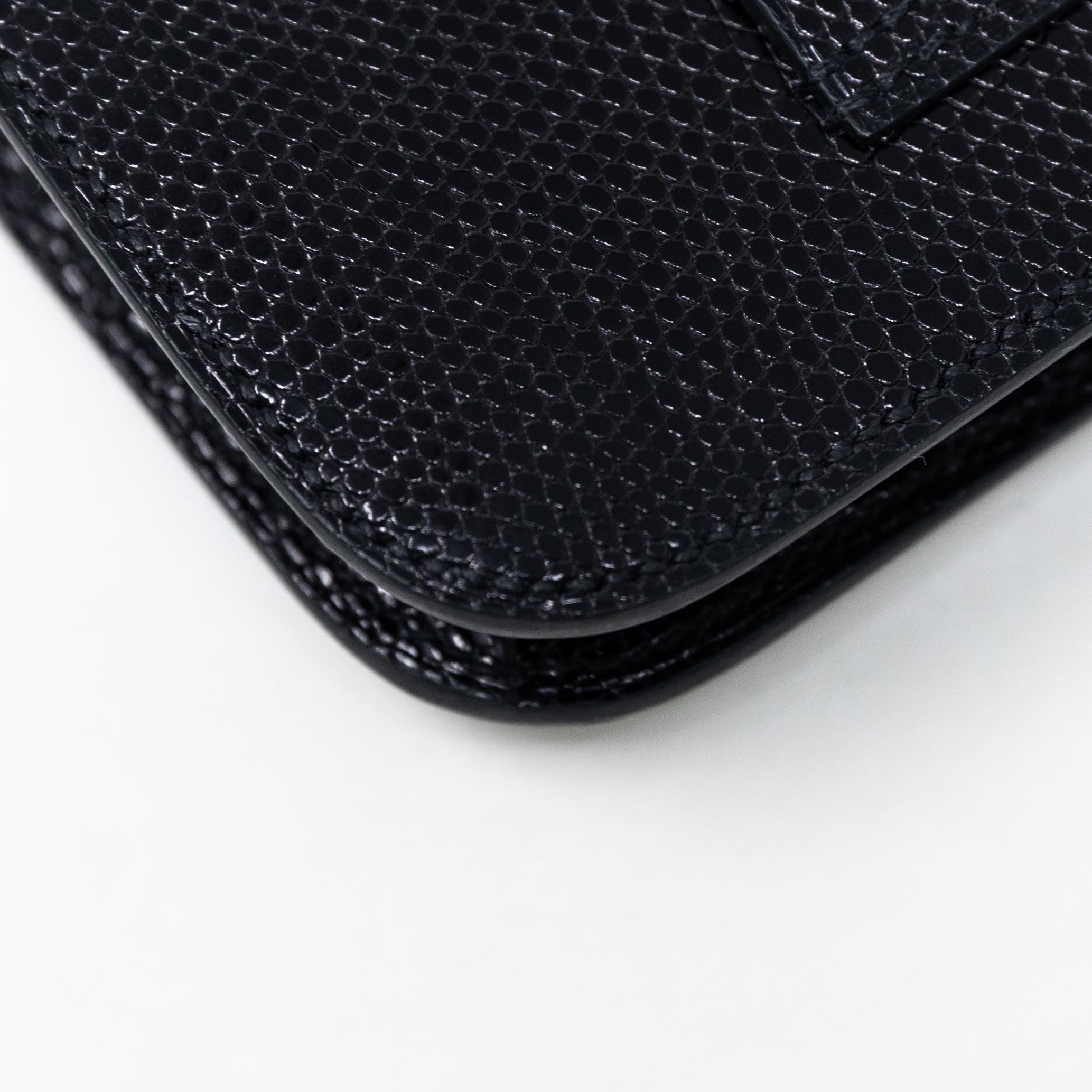 Hermes Noir Lizard Constance Slim Wallet