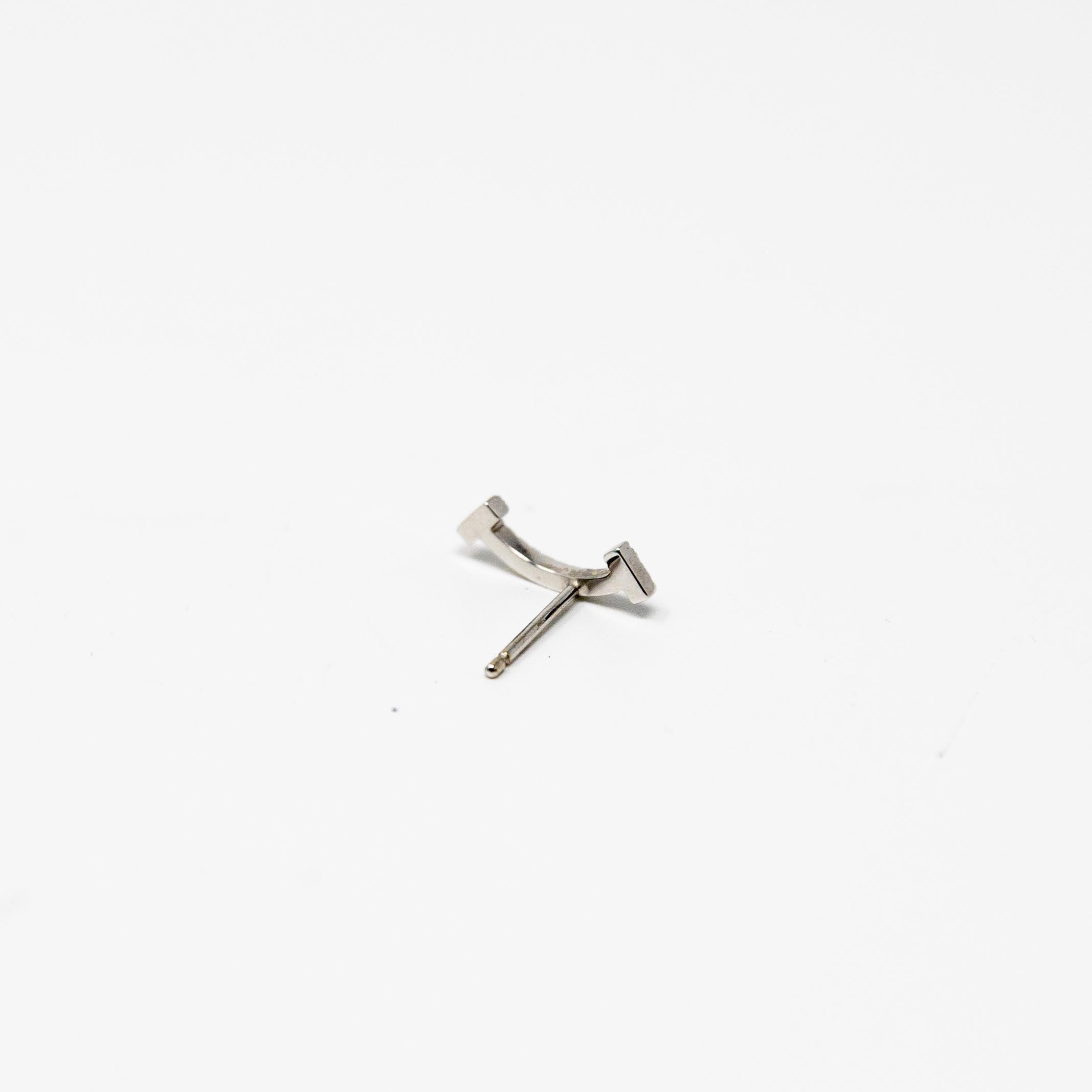 Tiffany & Co. White Gold T-Smile Diamond Earrings