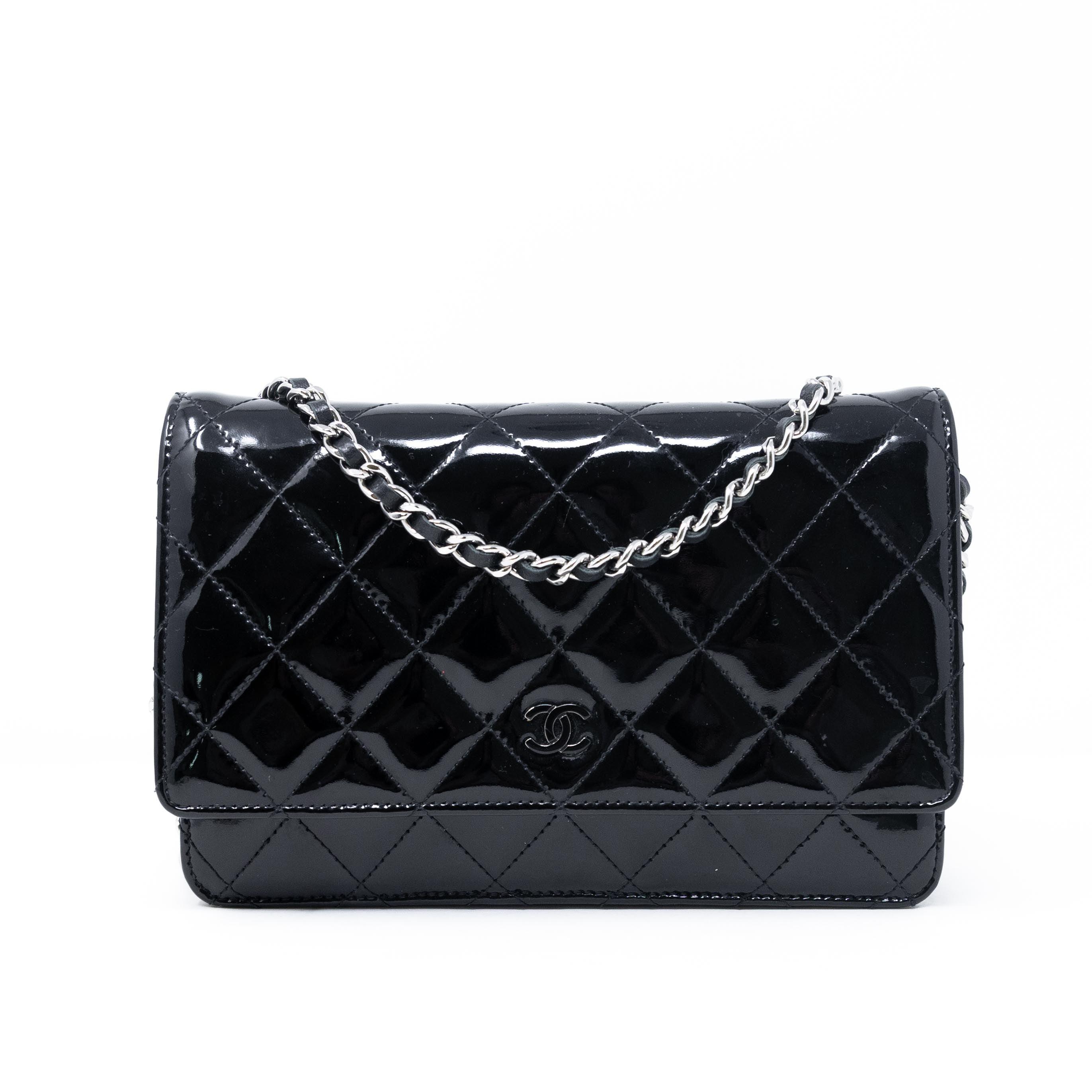 Chanel Black Patent Wallet On Chain