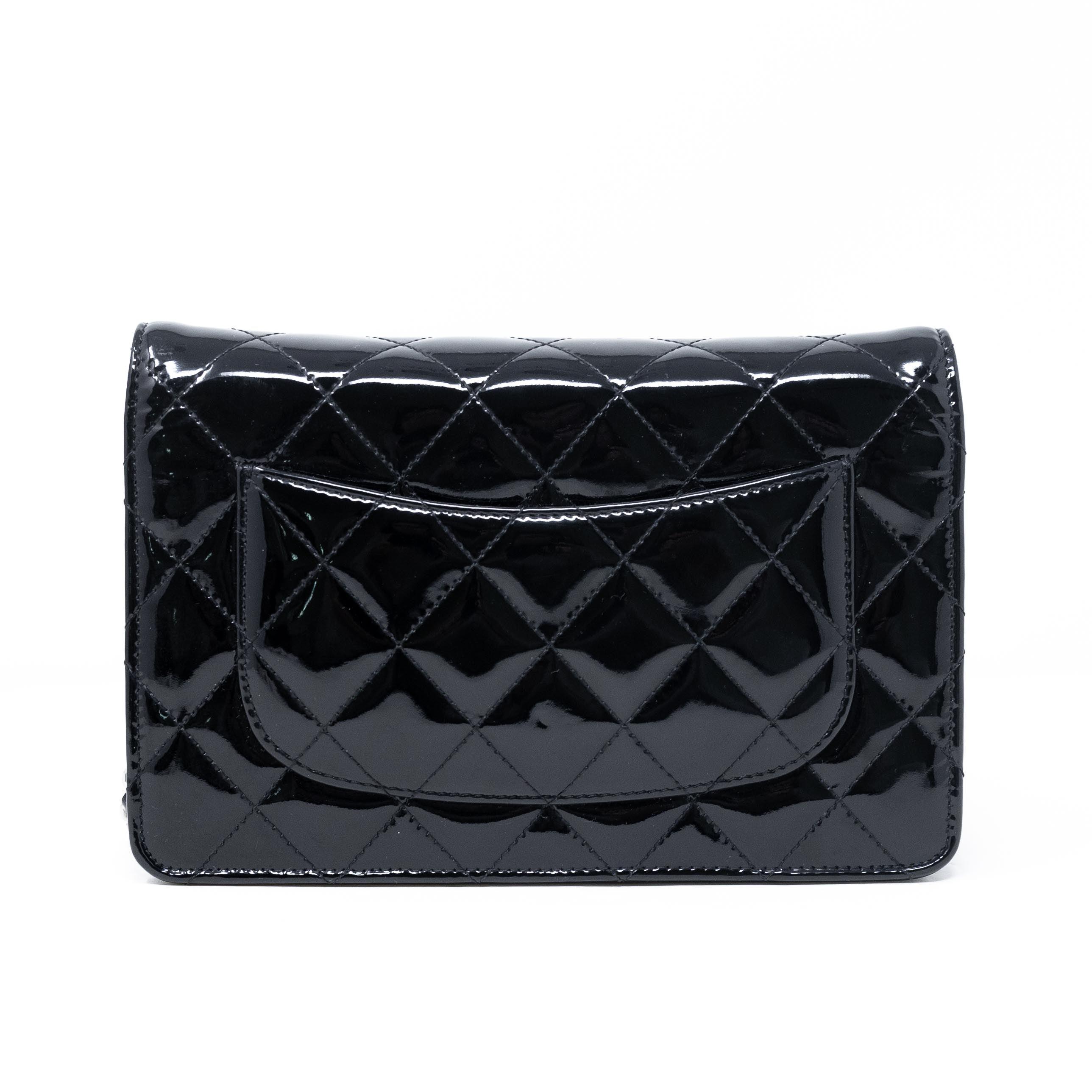 Chanel Black Patent Wallet On Chain