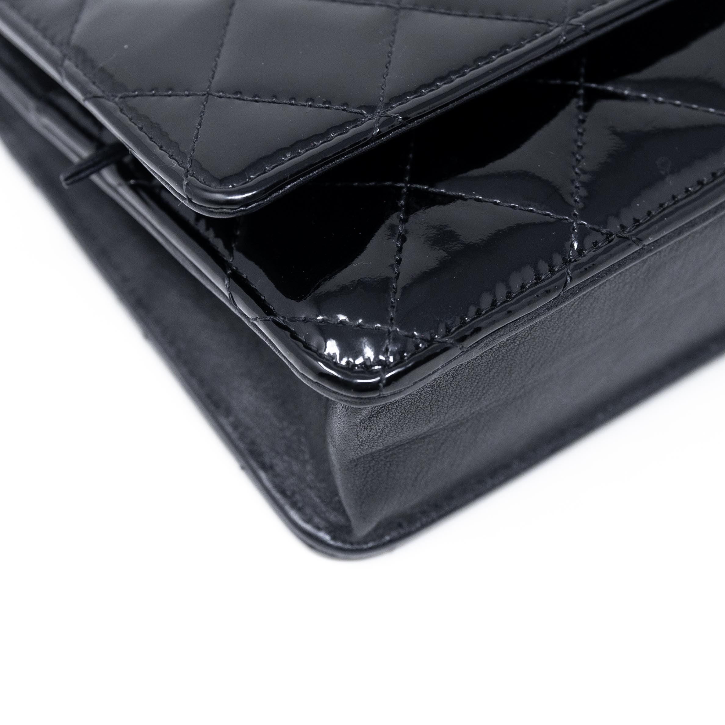 Chanel Black Patent Wallet On Chain