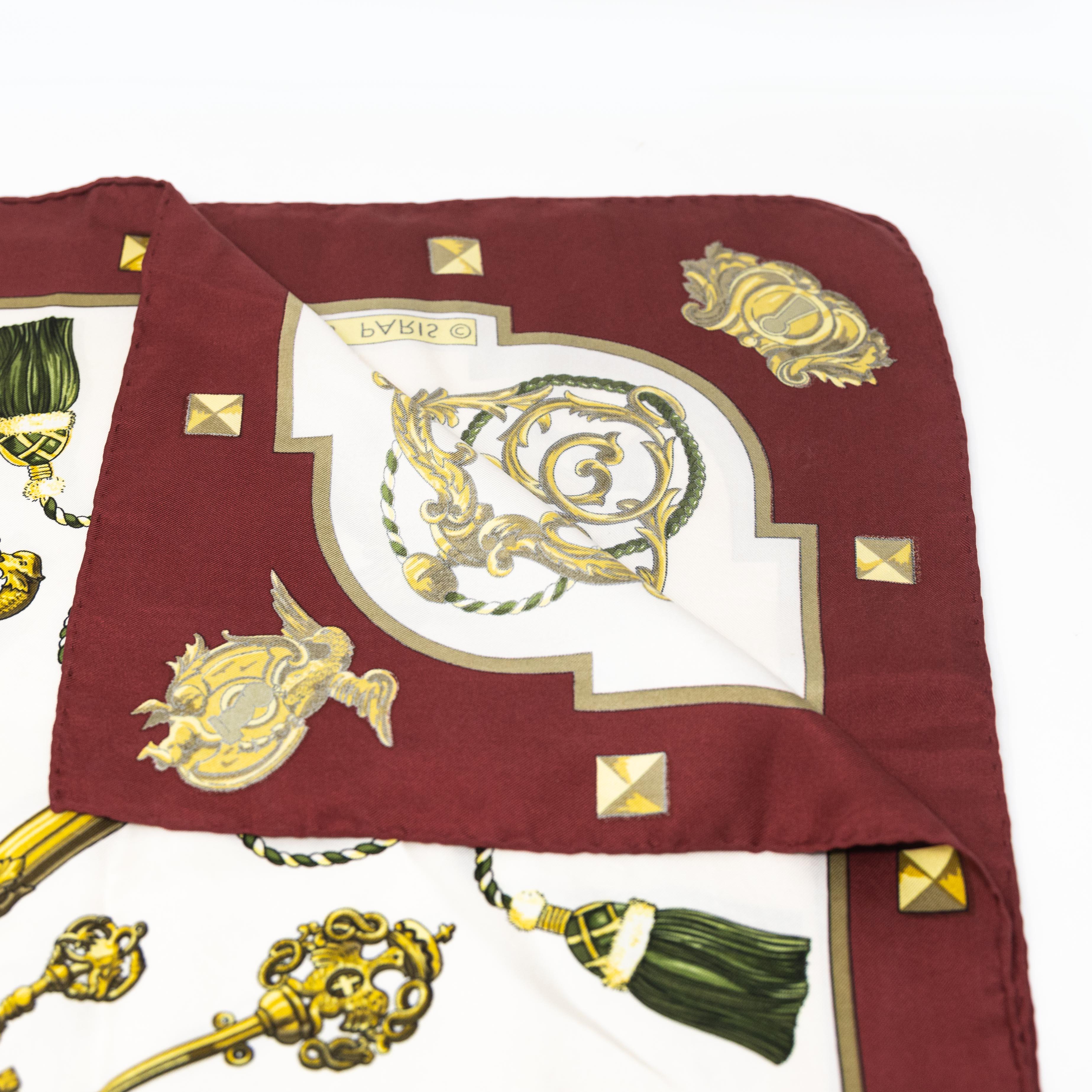 Hermes Les Cles Silk Scarf 90