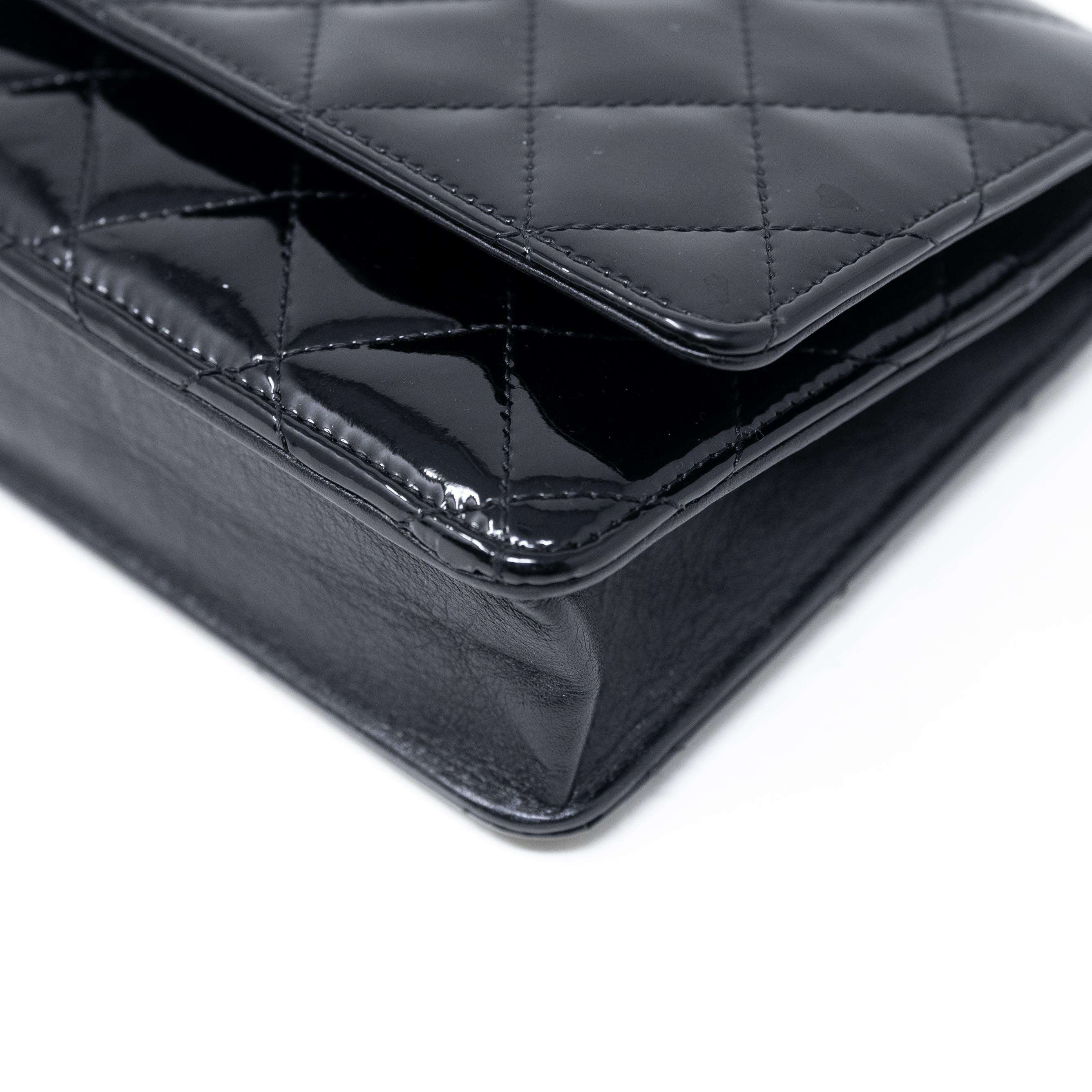 Chanel Black Patent Wallet On Chain