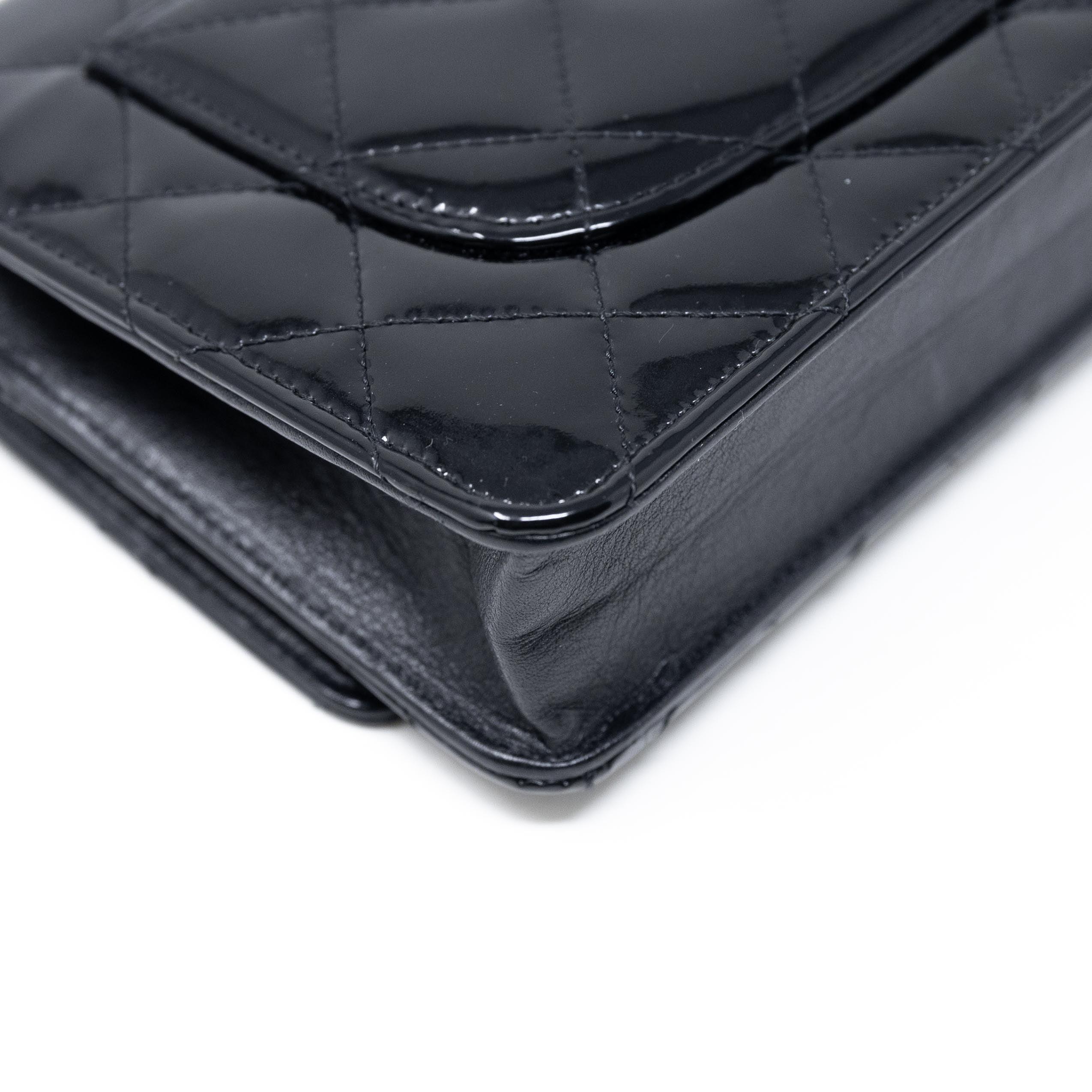 Chanel Black Patent Wallet On Chain