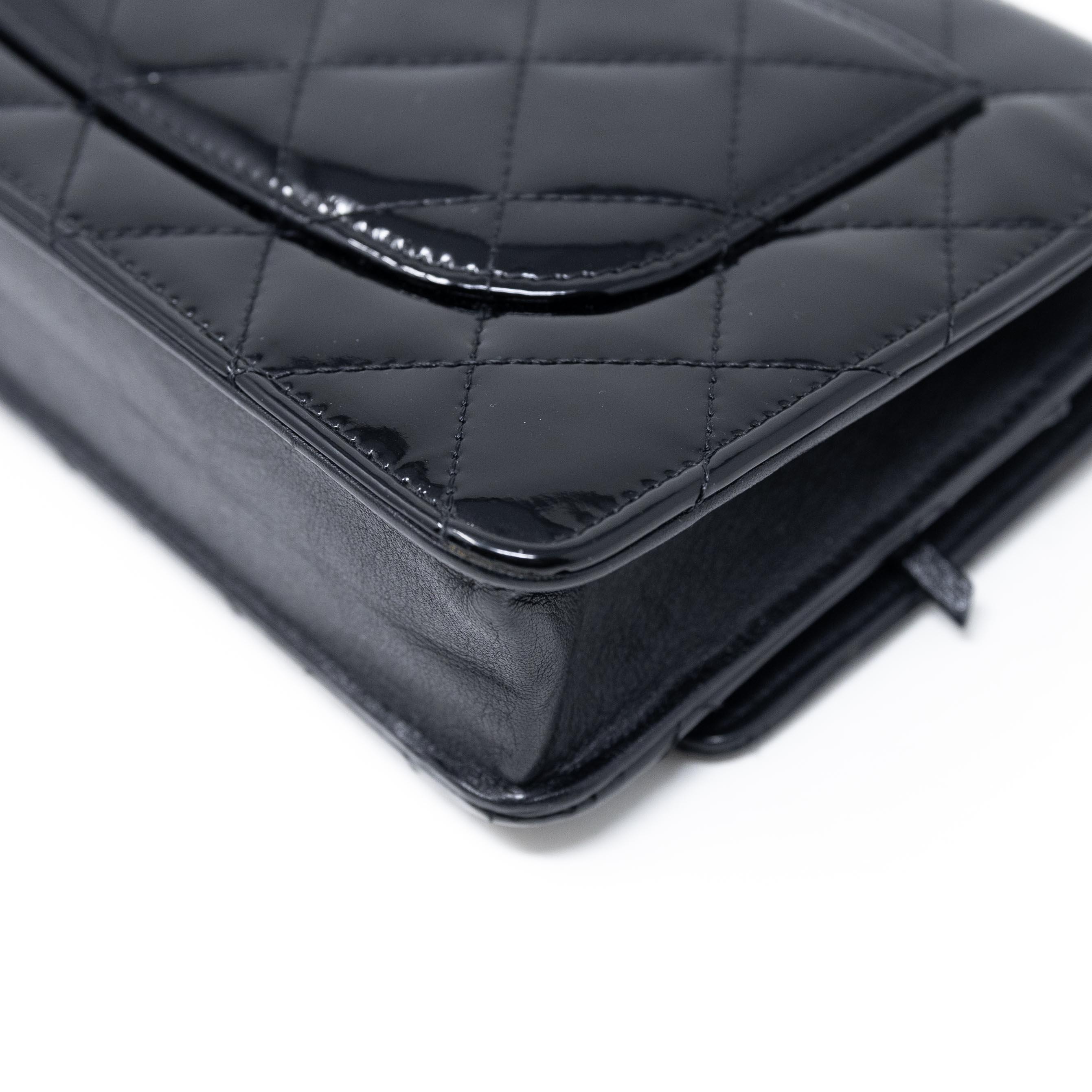 Chanel Black Patent Wallet On Chain