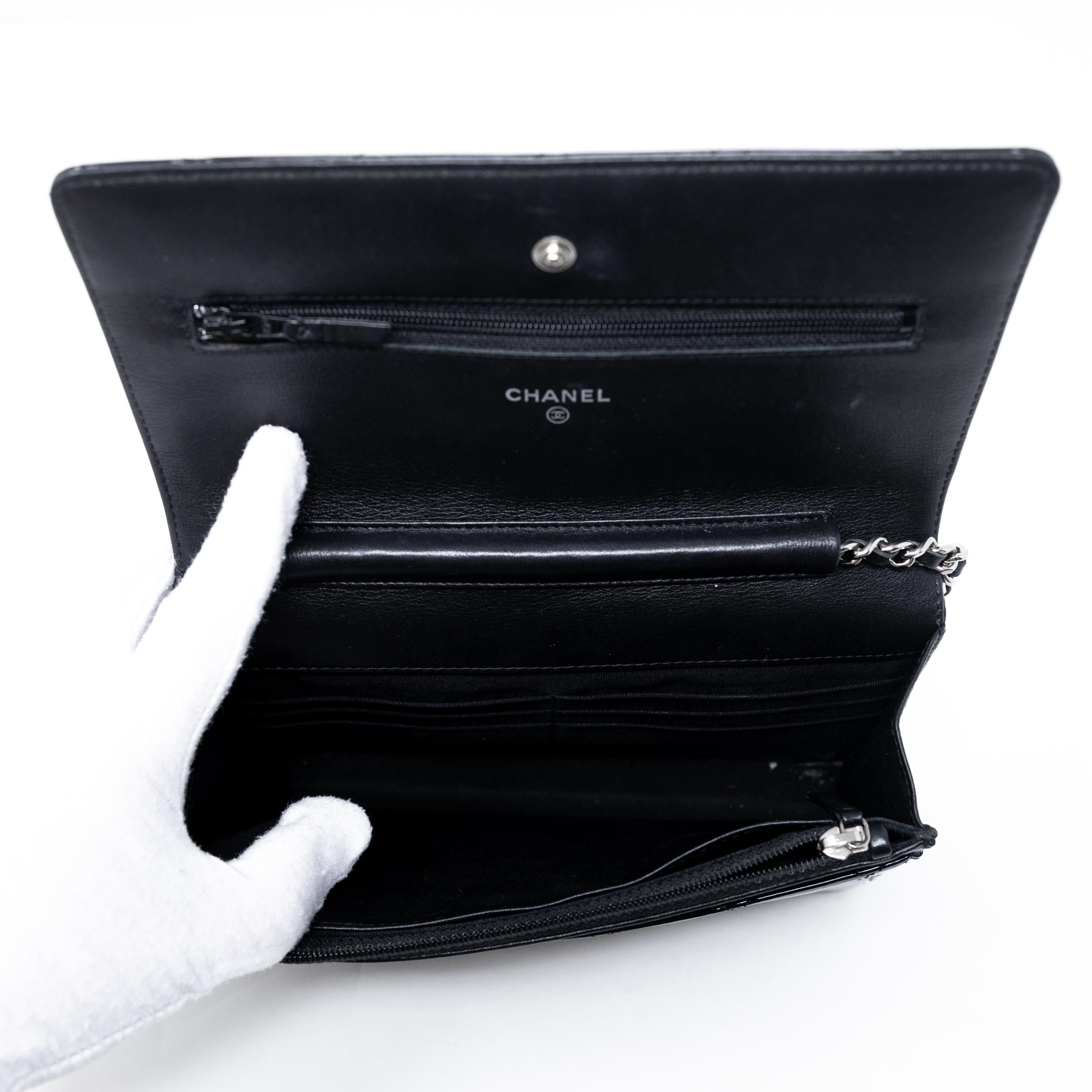 Chanel Black Patent Wallet On Chain