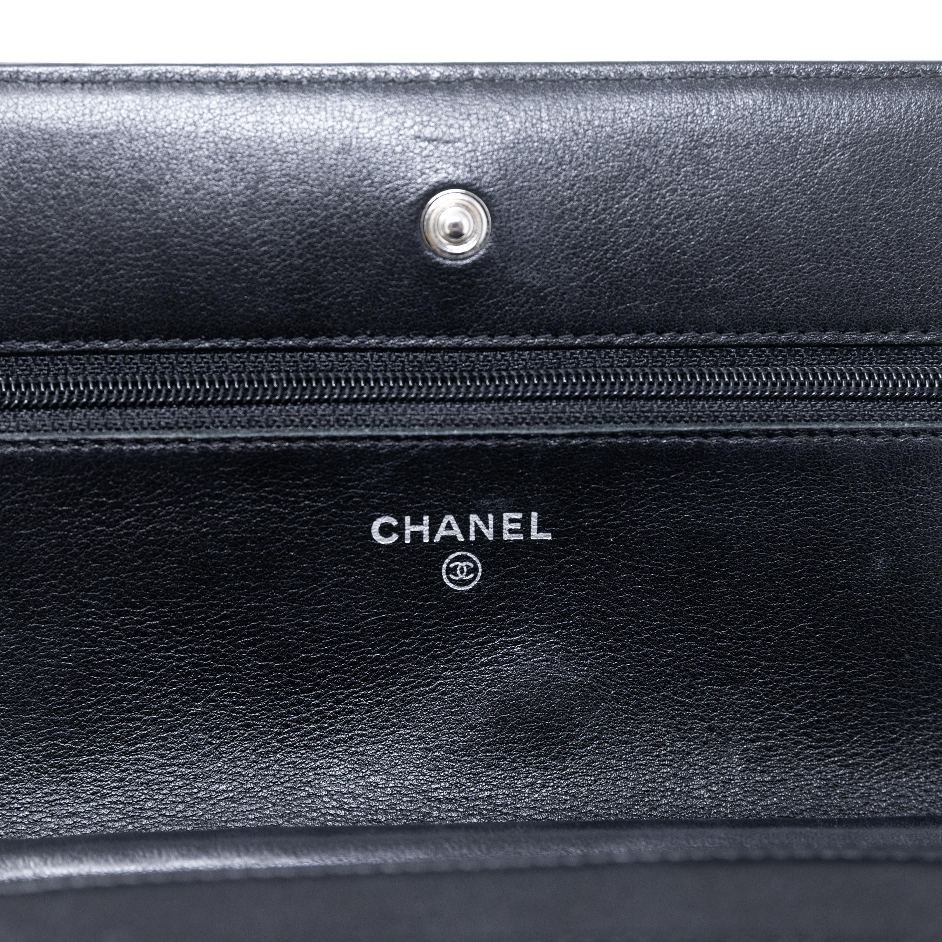 Chanel Black Patent Wallet On Chain