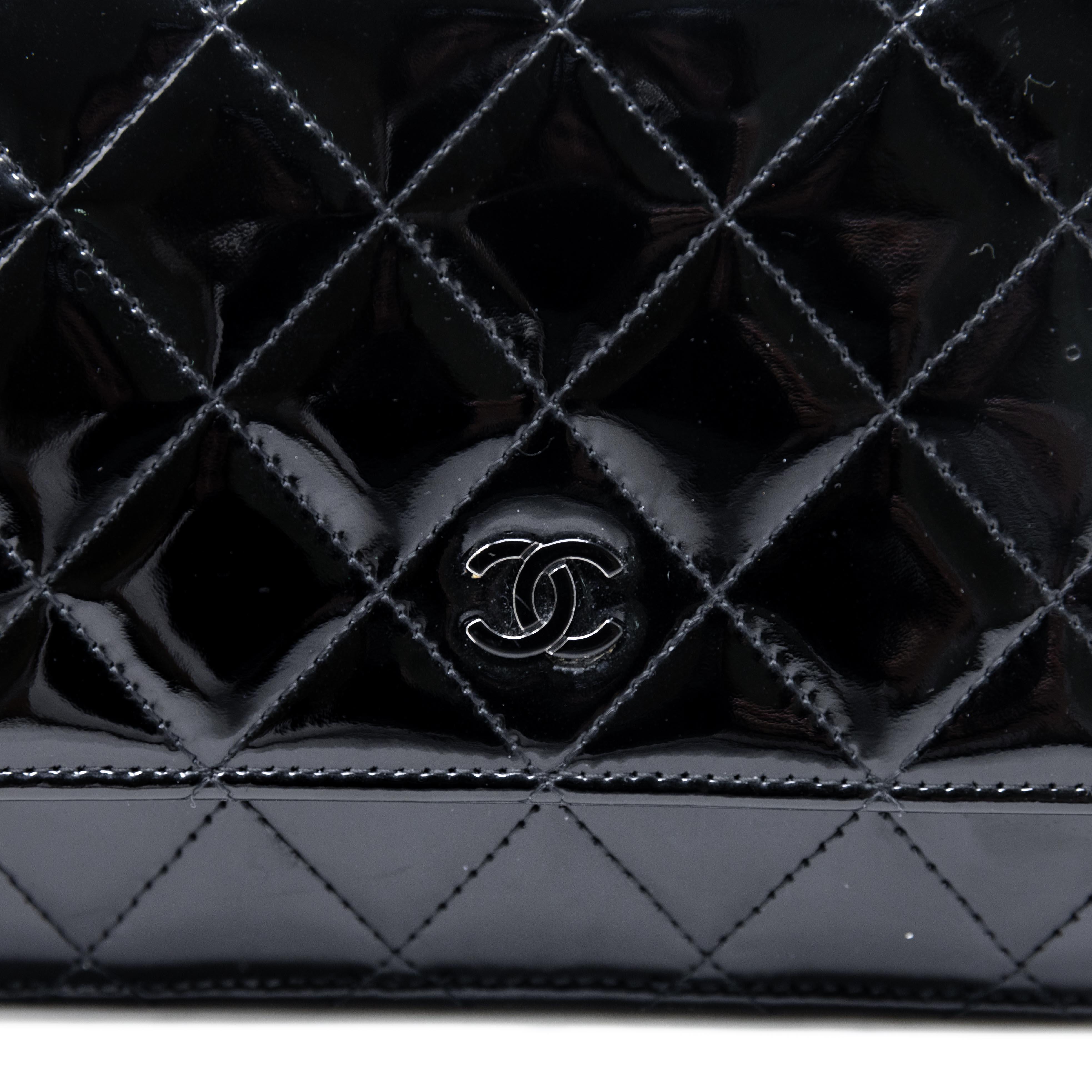 Chanel Black Patent Wallet On Chain