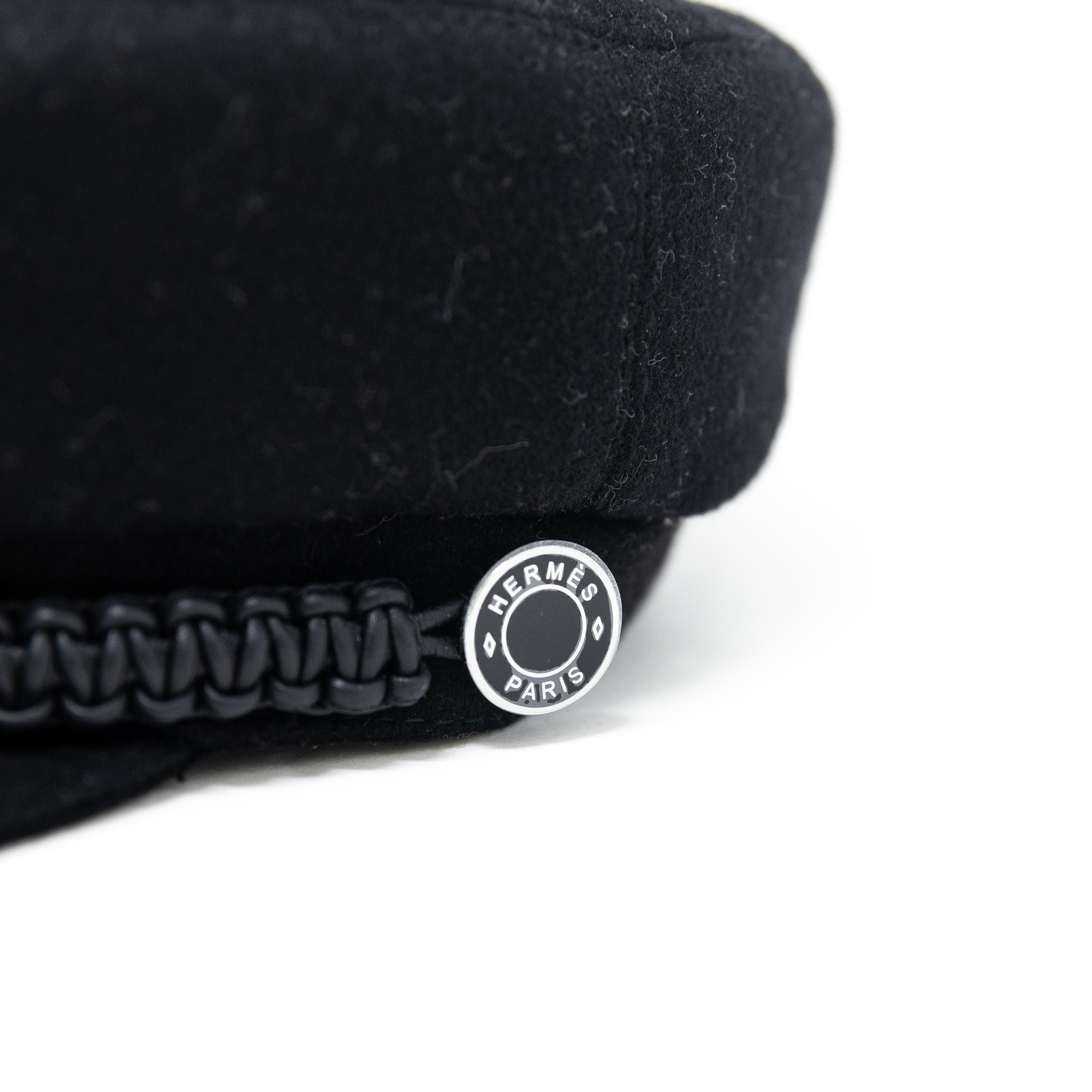 Hermes Noir Casquette Deauville Cap 57