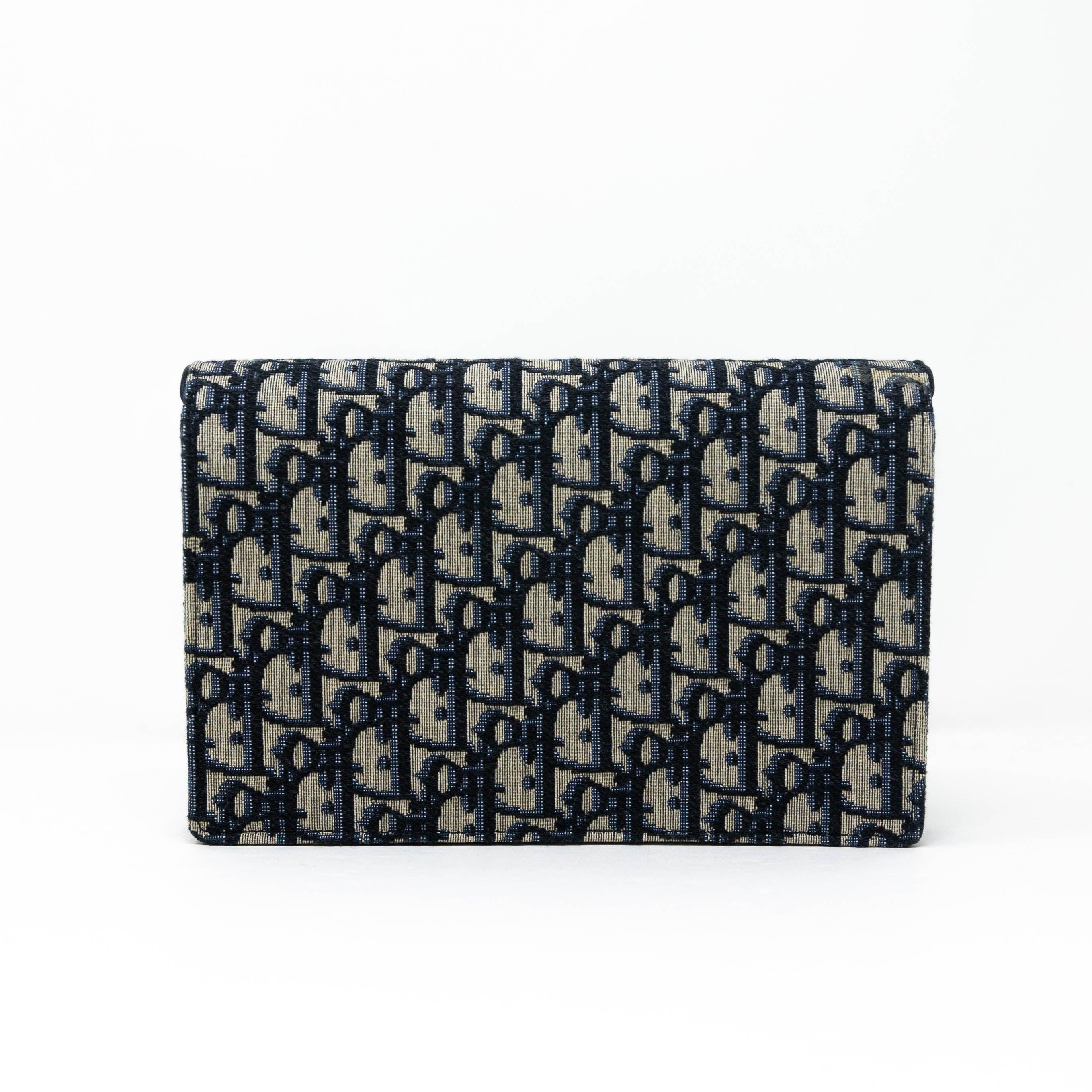 Dior Blue Oblique Saddle Pouch