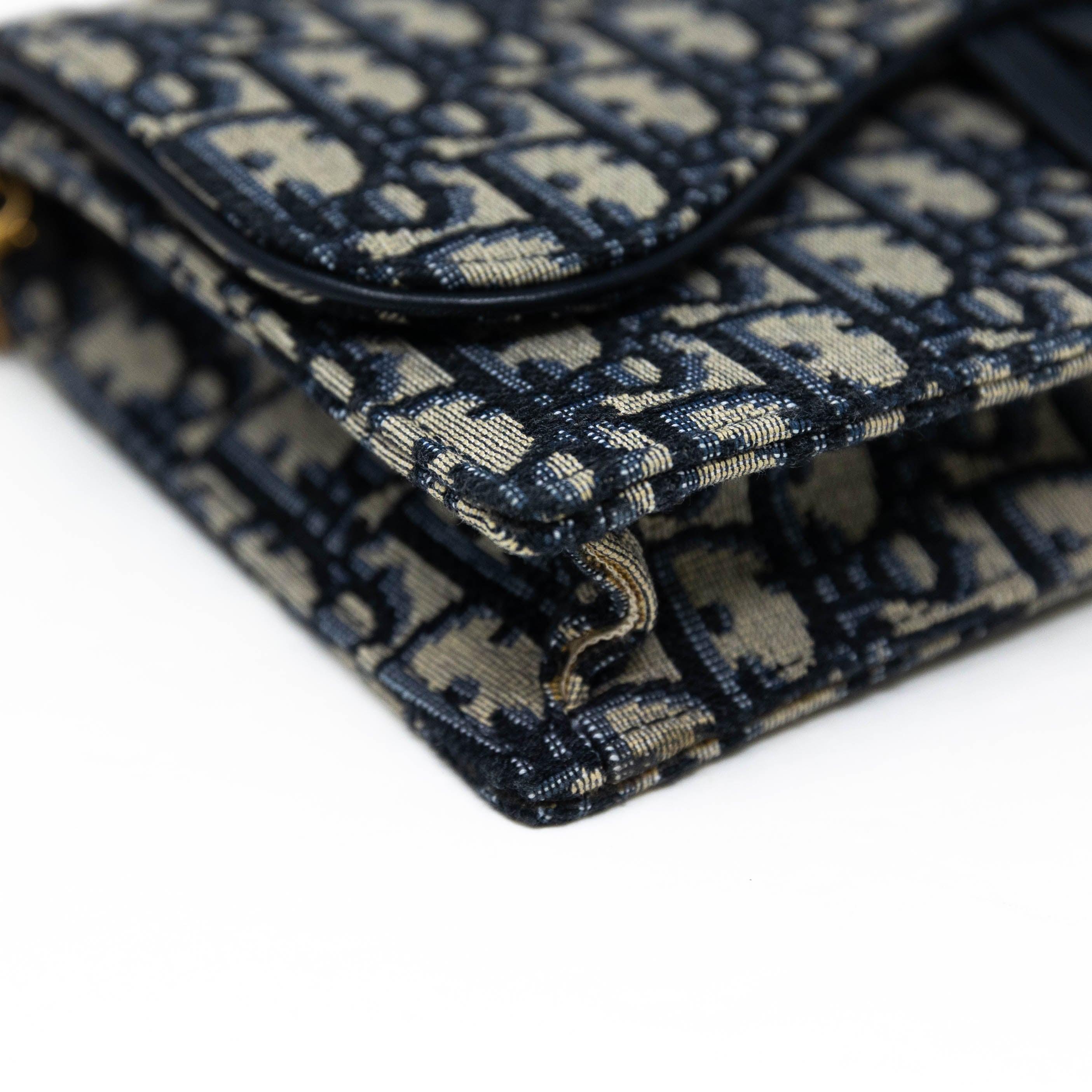 Dior Blue Oblique Saddle Pouch