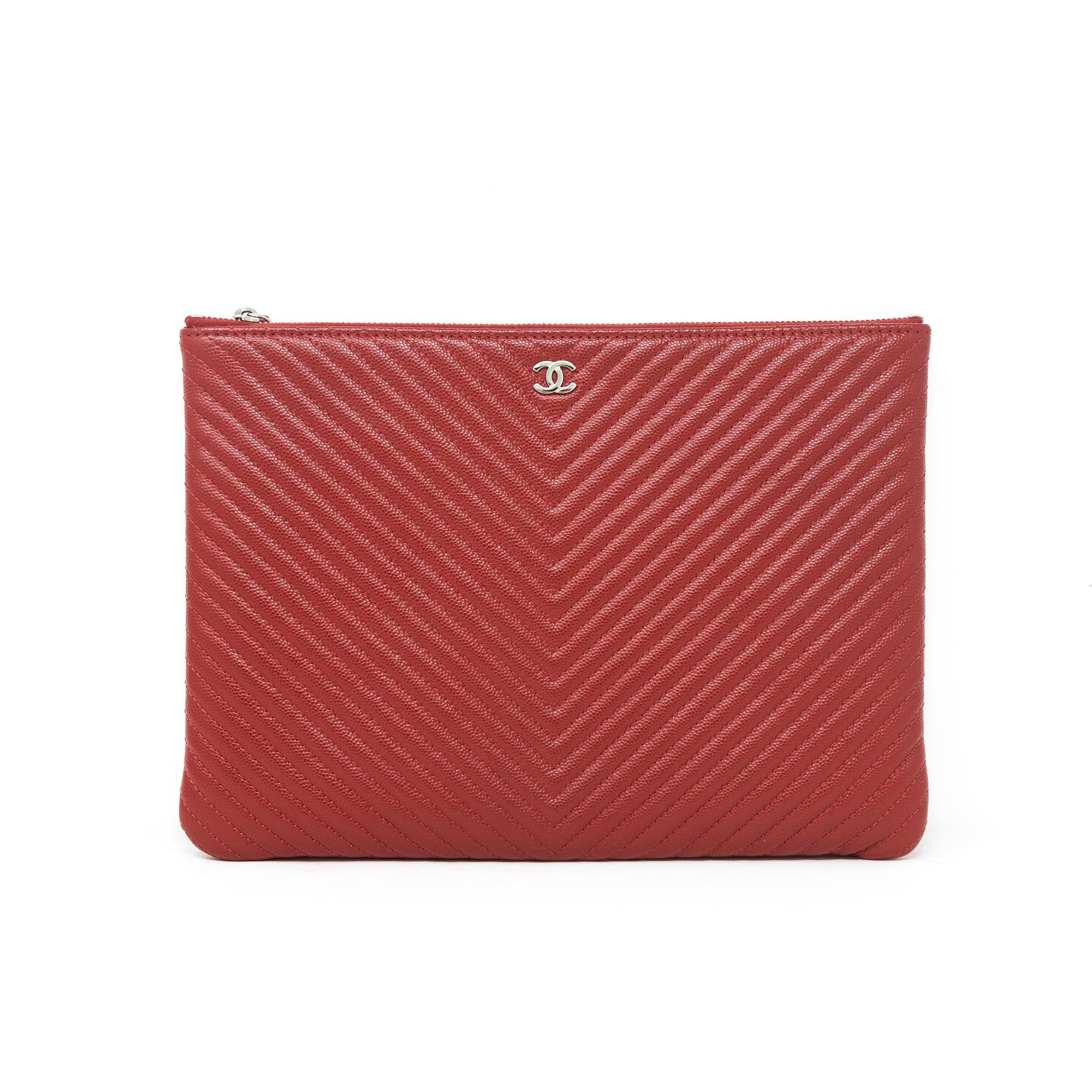 Chanel Red Medium O Case Pouch