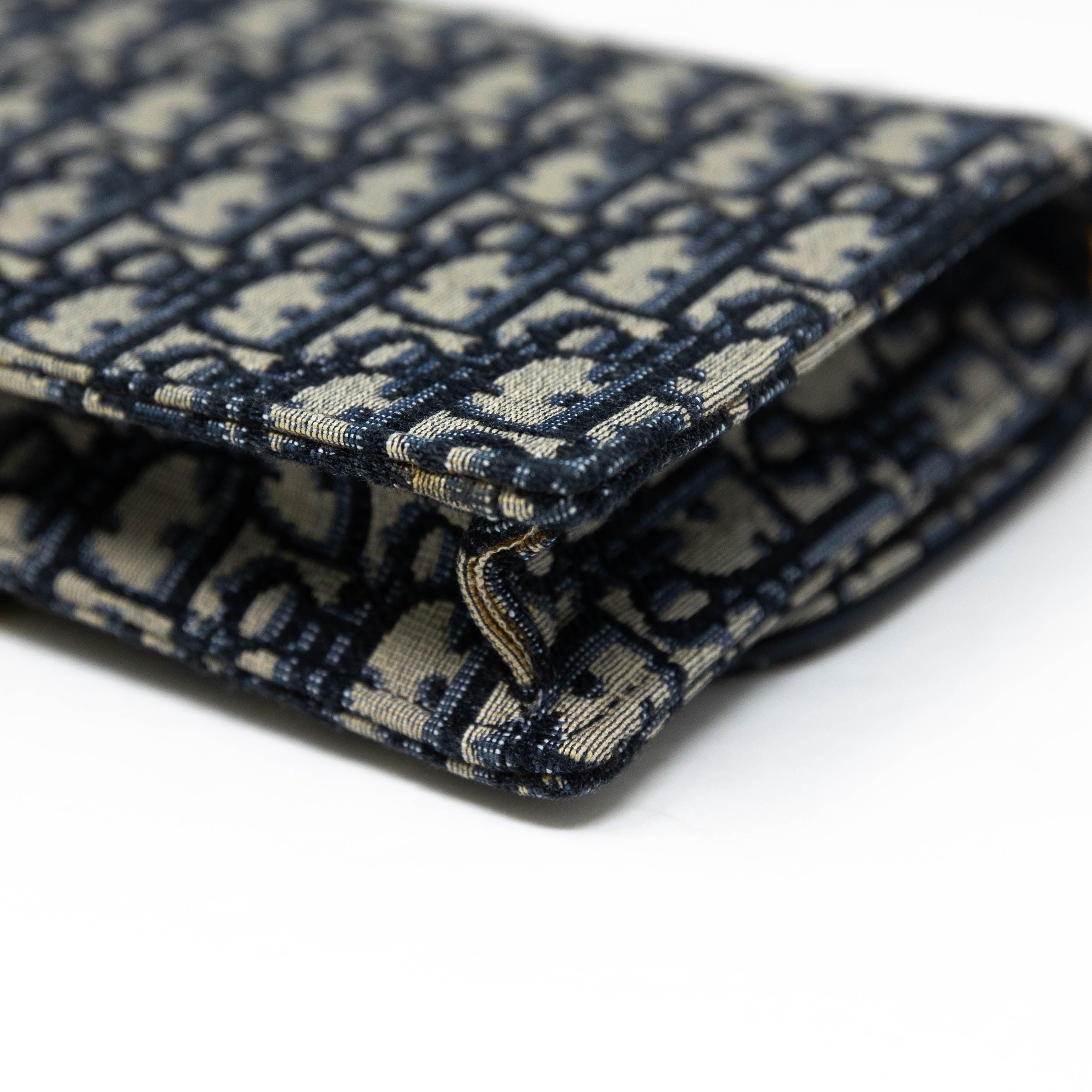 Dior Blue Oblique Saddle Pouch