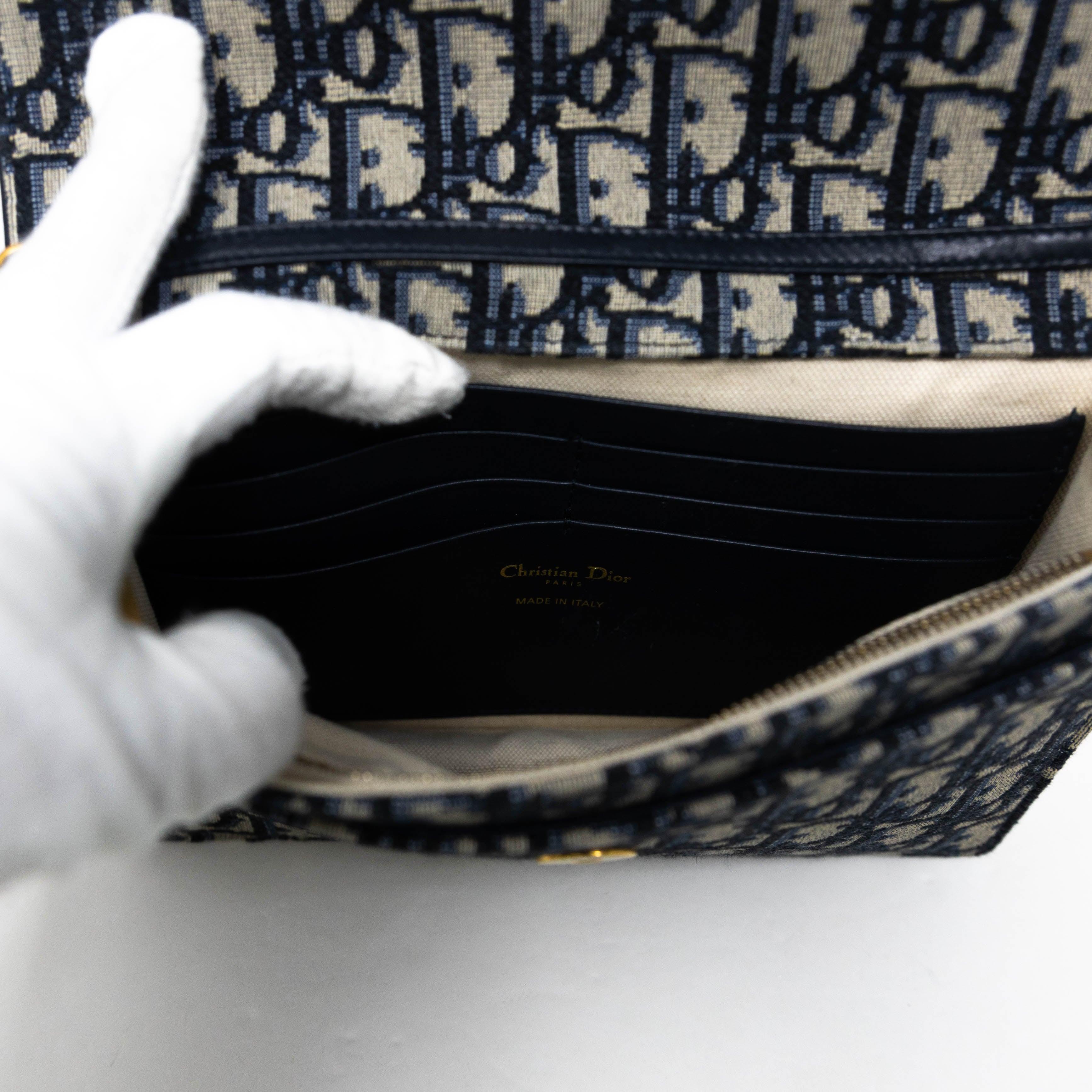 Dior Blue Oblique Saddle Pouch