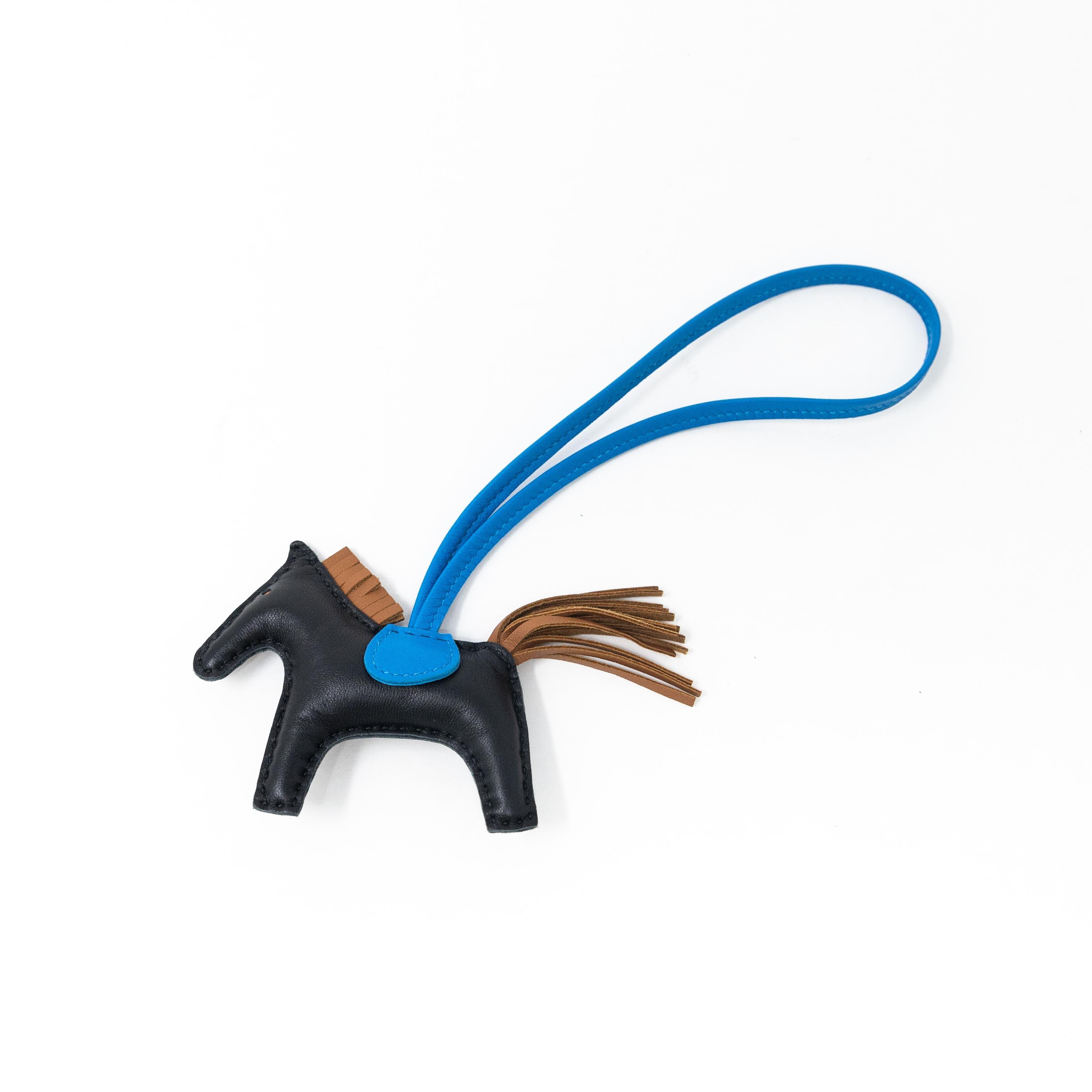 Hermes Noir & Bleu Rodeo Charm PM