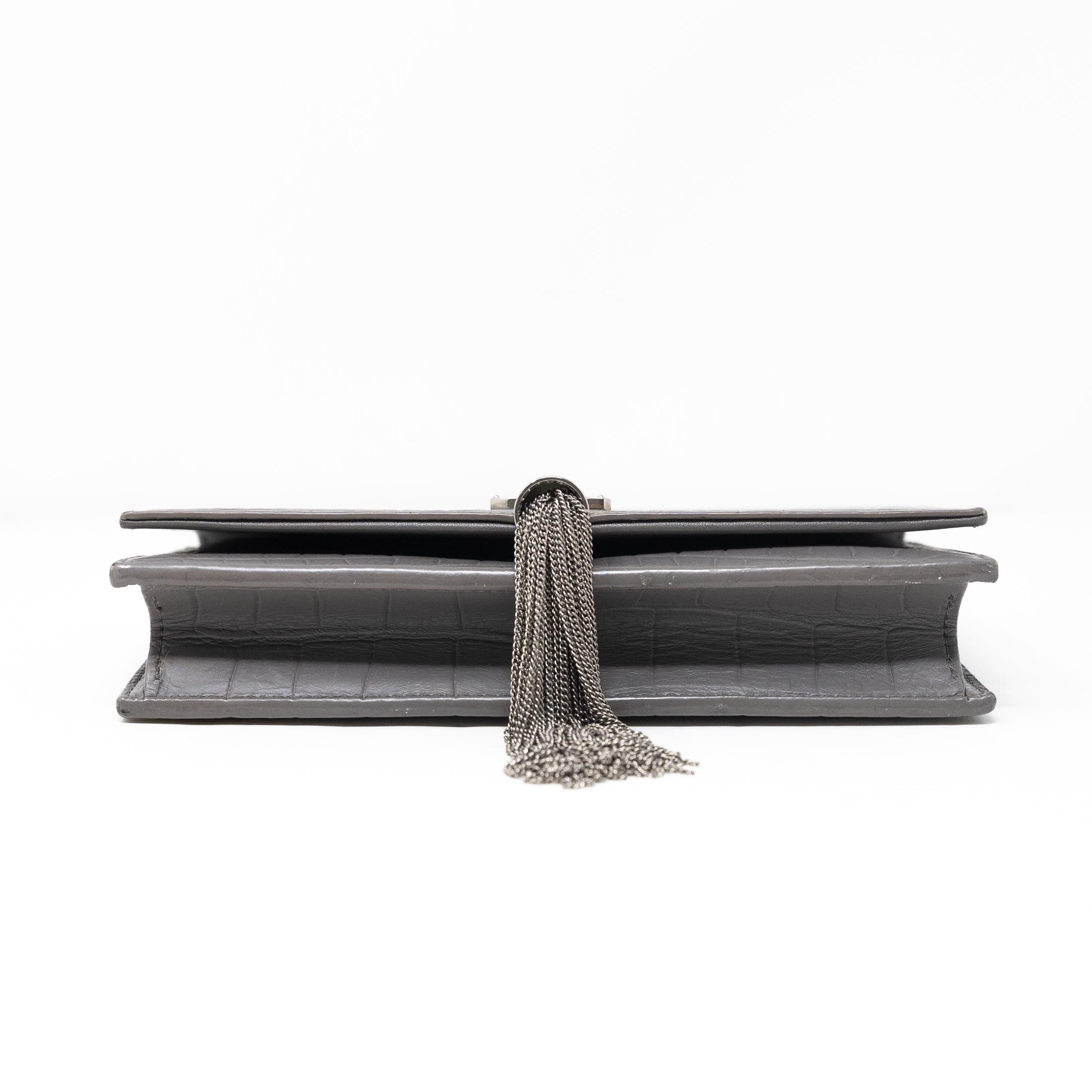 Saint Laurent Grey Small Kate Tassel Bag